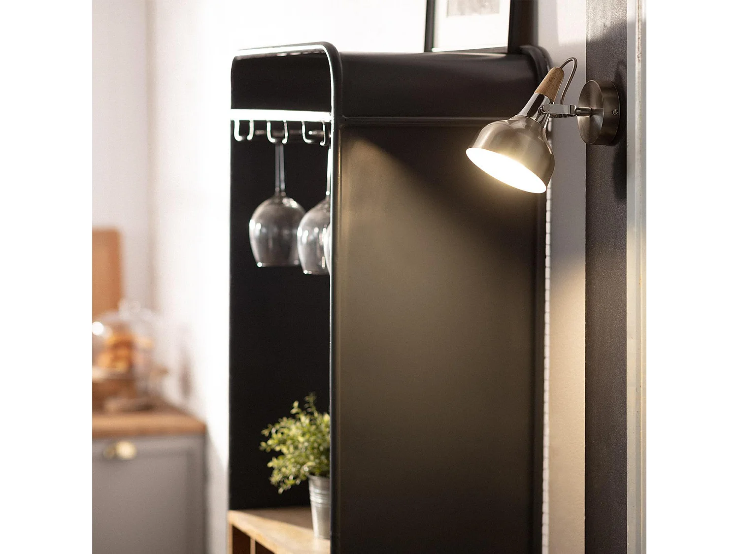 Lampe Murale Orientable Aluminium Emer 1 Spot Argenté Argent