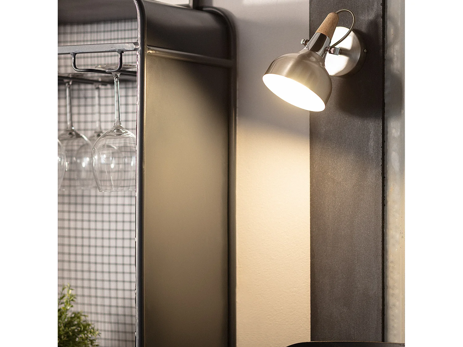 Lampe Murale Orientable Aluminium Emer 1 Spot Argenté Argent