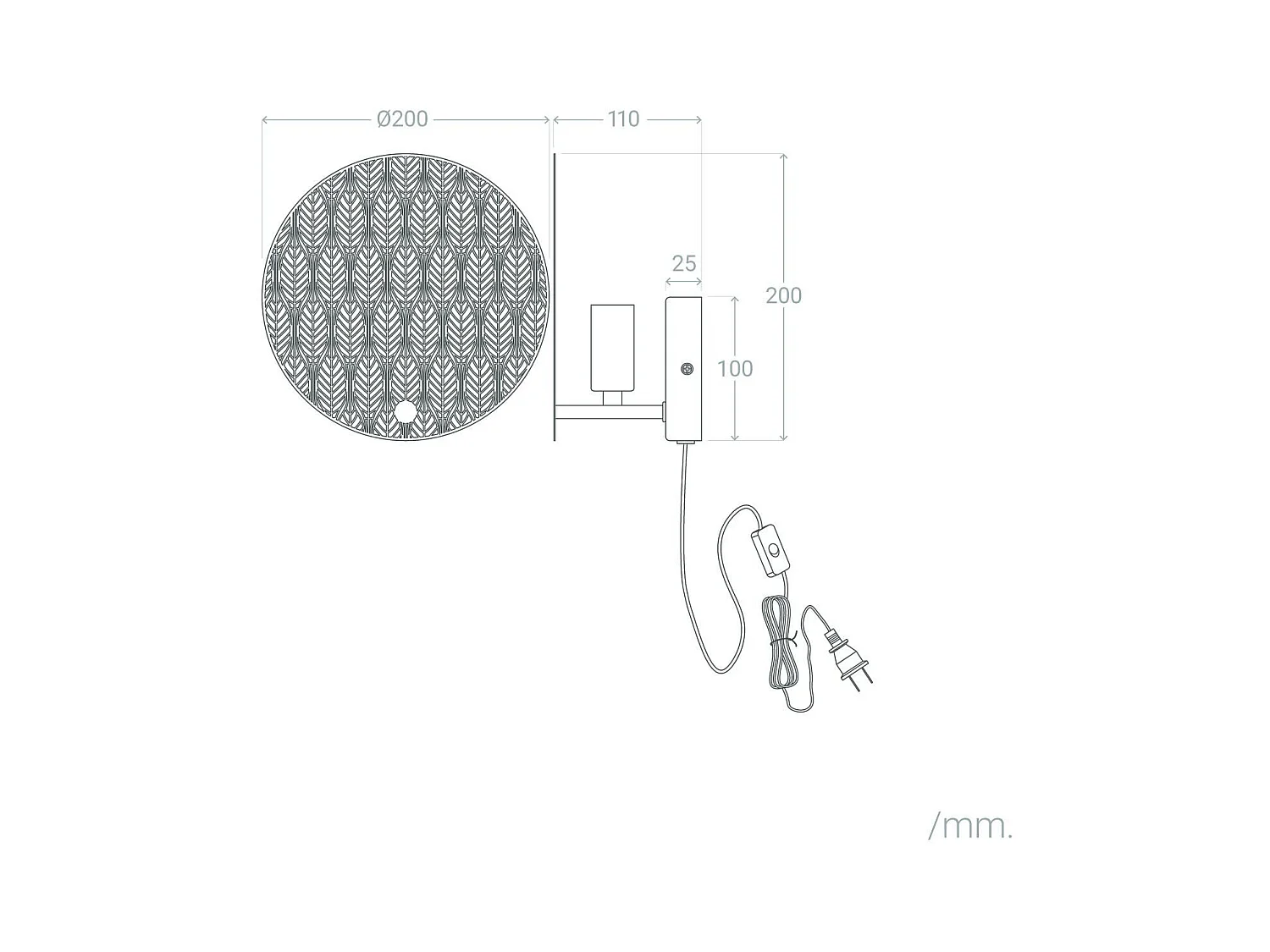 Lampe murale Métal Delly Doré