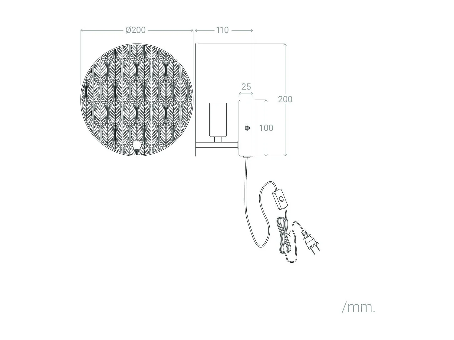 Lampe murale Métal Delly Doré