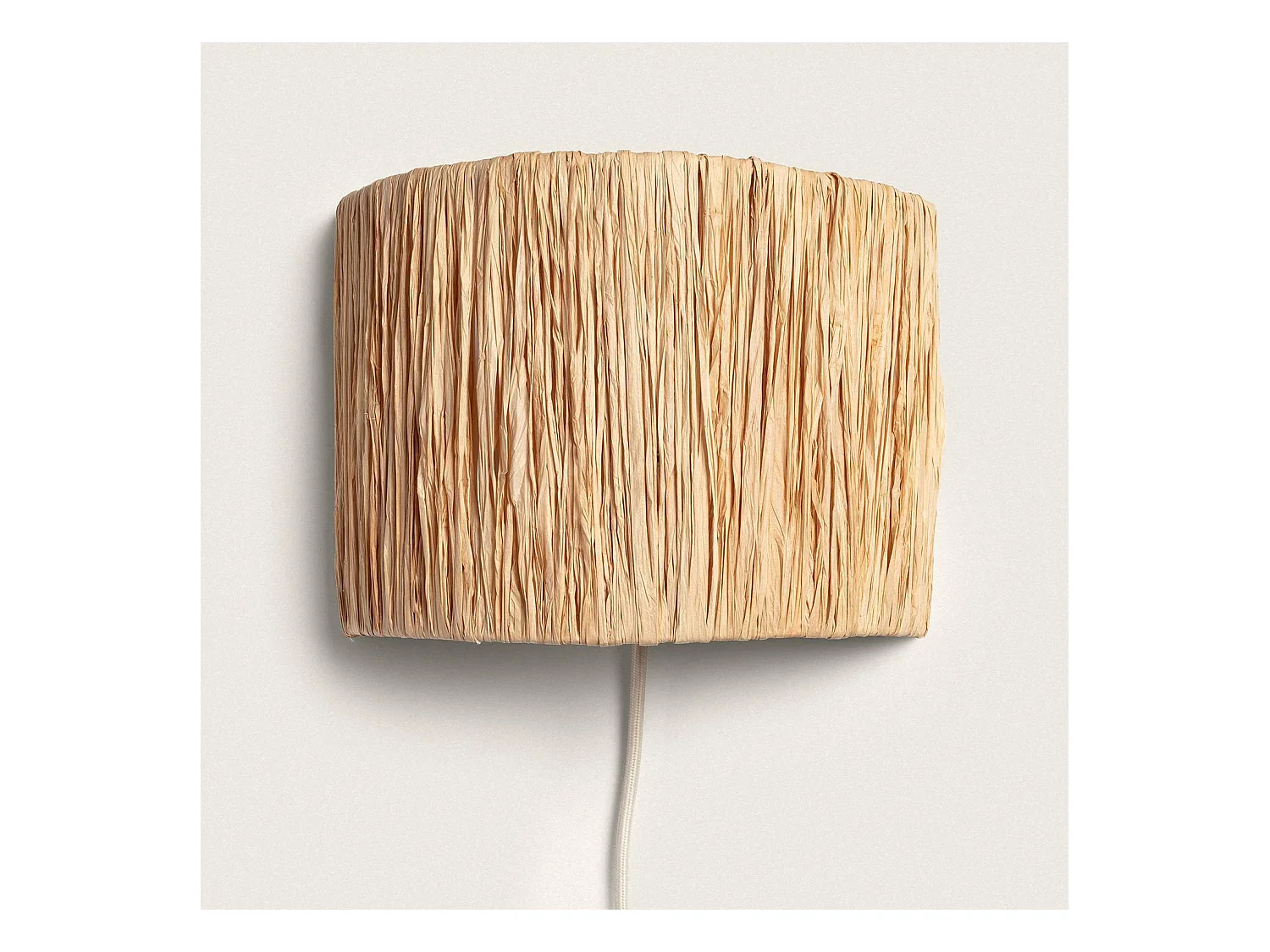 Lámpara de Pared Metal y Rafia Yubo Natural