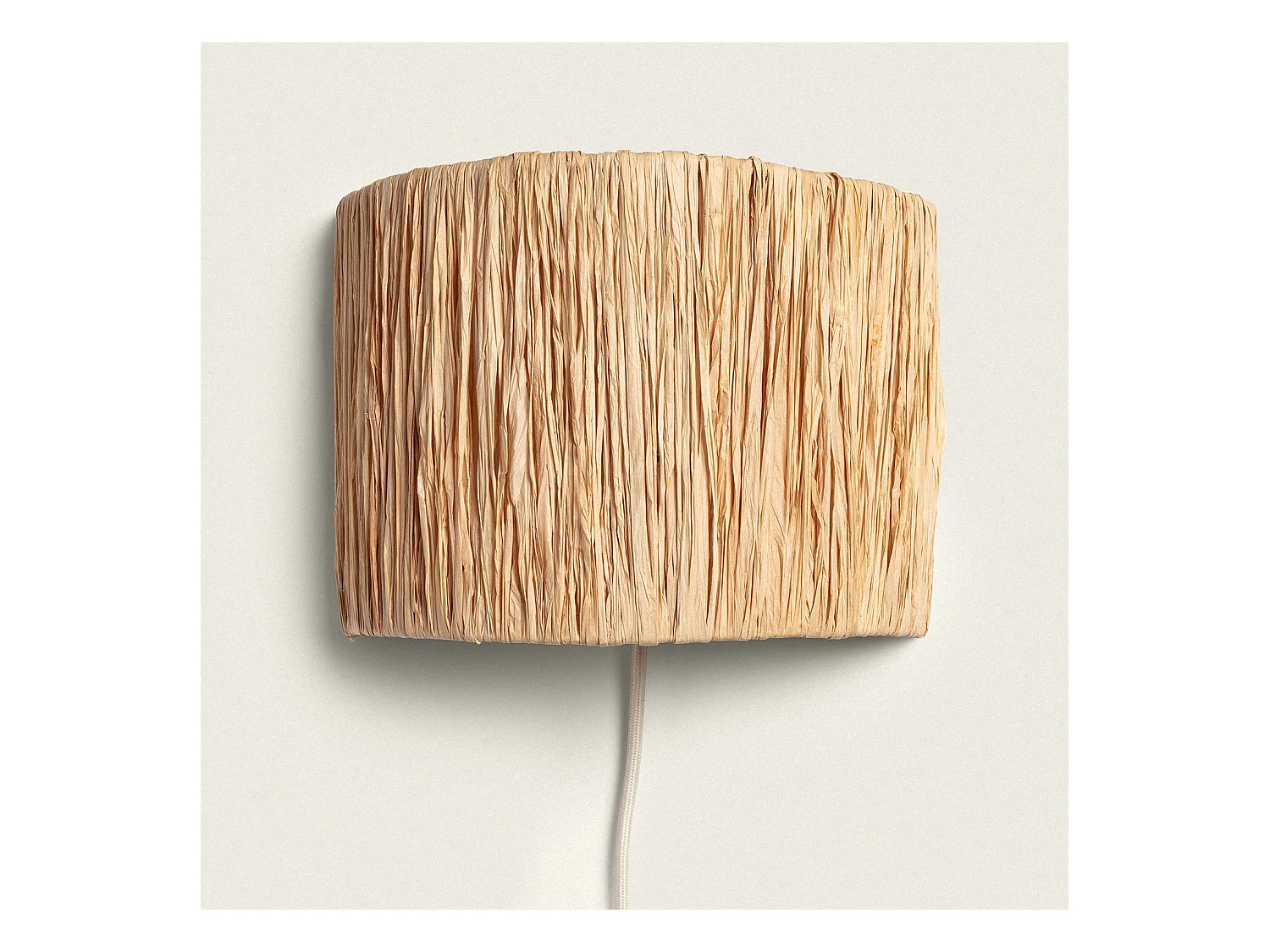 Lámpara de Pared Metal y Rafia Yubo Natural