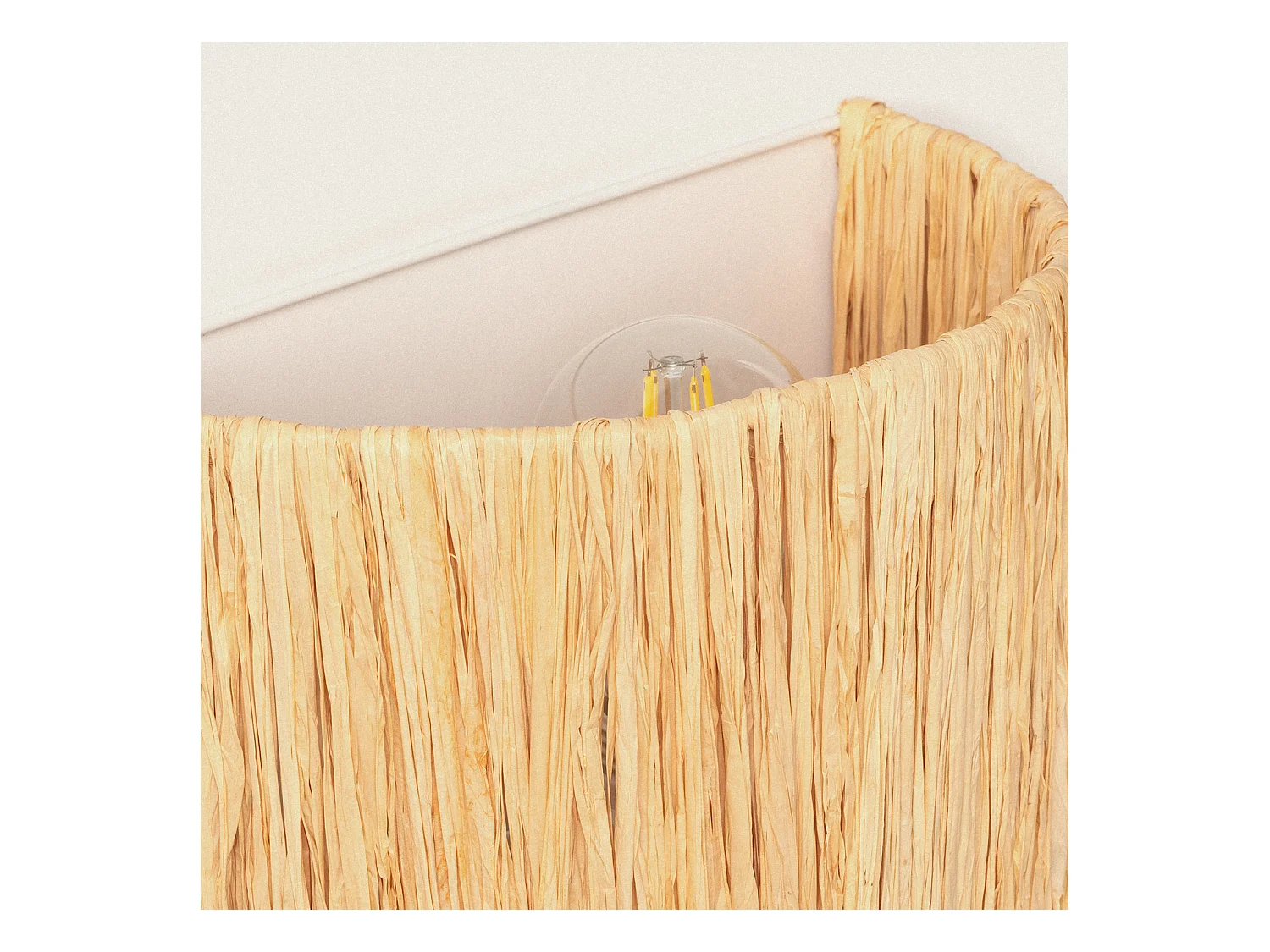 Lámpara de Pared Metal y Rafia Yubo Natural