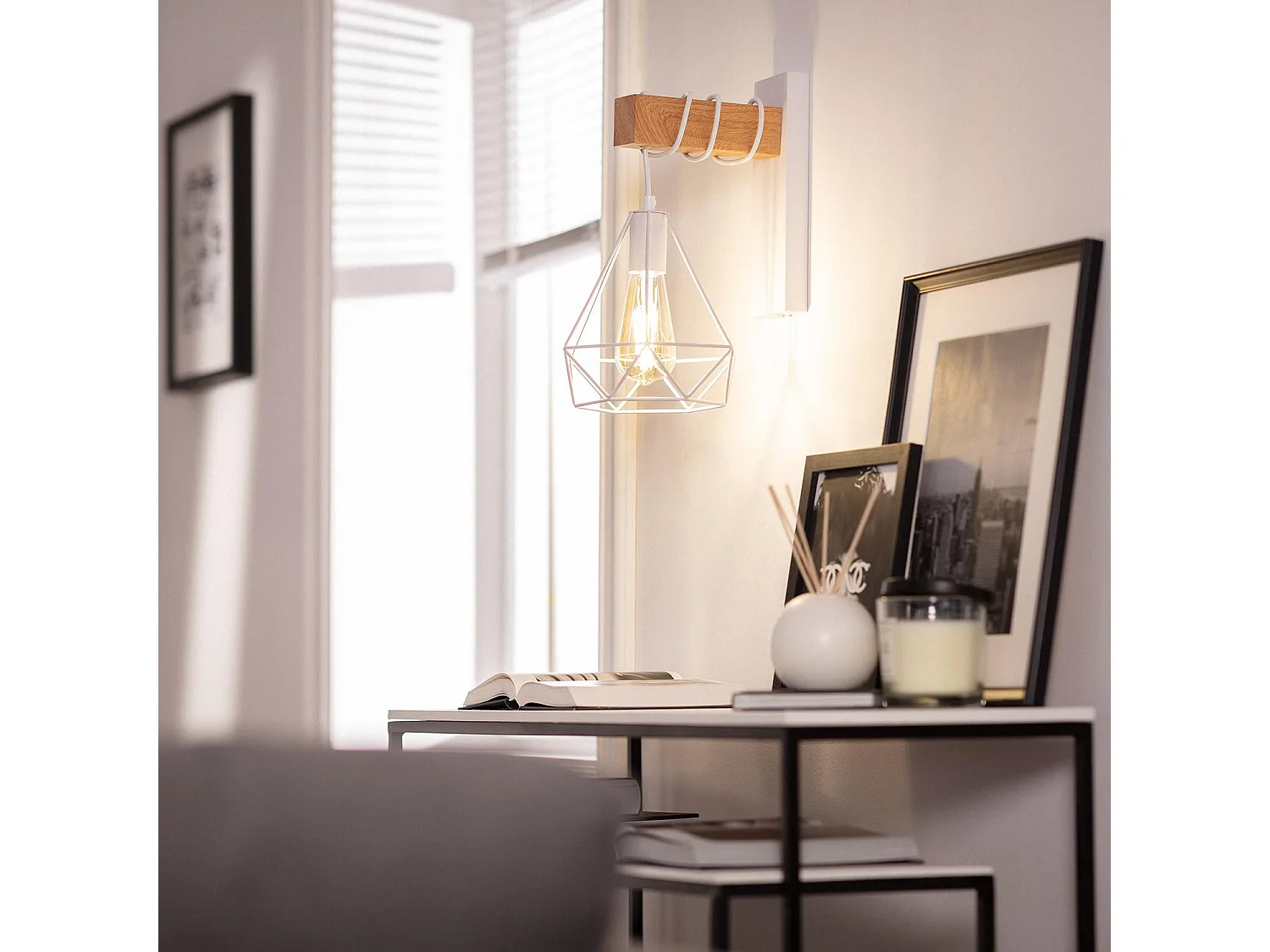 Lampe Murale Métal et Bois Sardo Noir