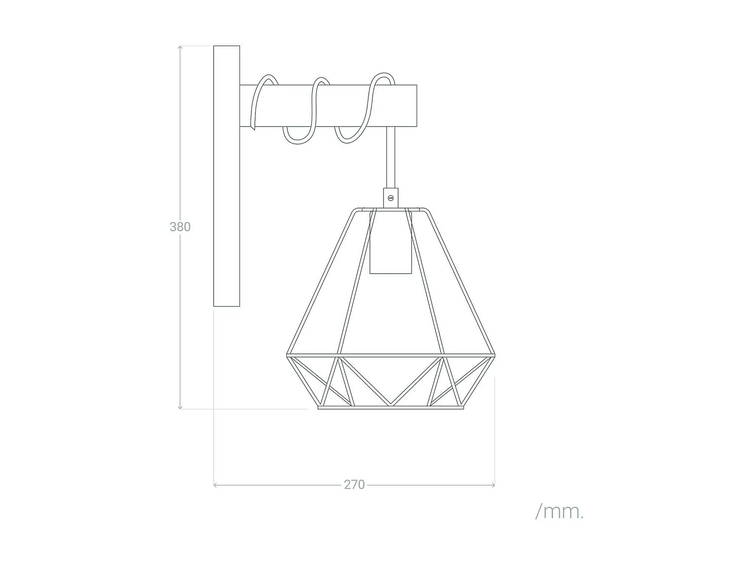 Lampe Murale Métal et Bois Sardo Noir