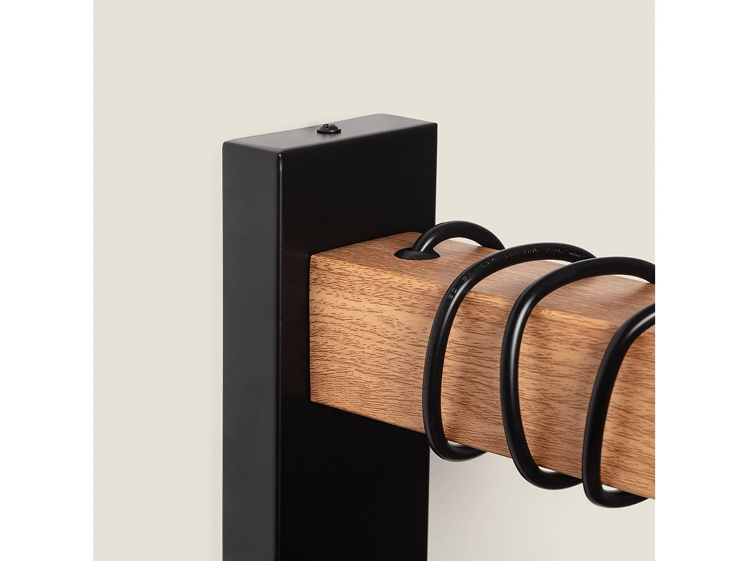 Lampe Murale Métal et Bois Sardo Noir