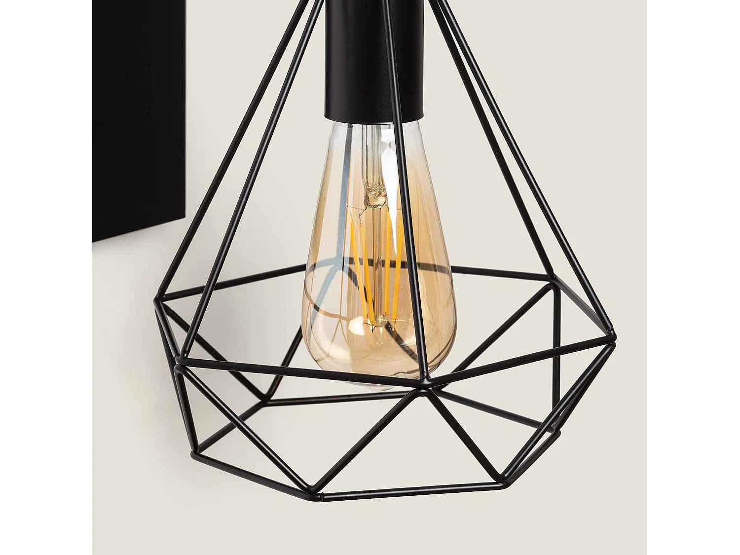 Lampe Murale Métal et Bois Sardo Noir