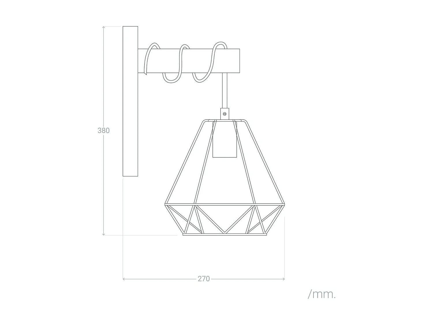Lampe Murale Métal et Bois Sardo Noir