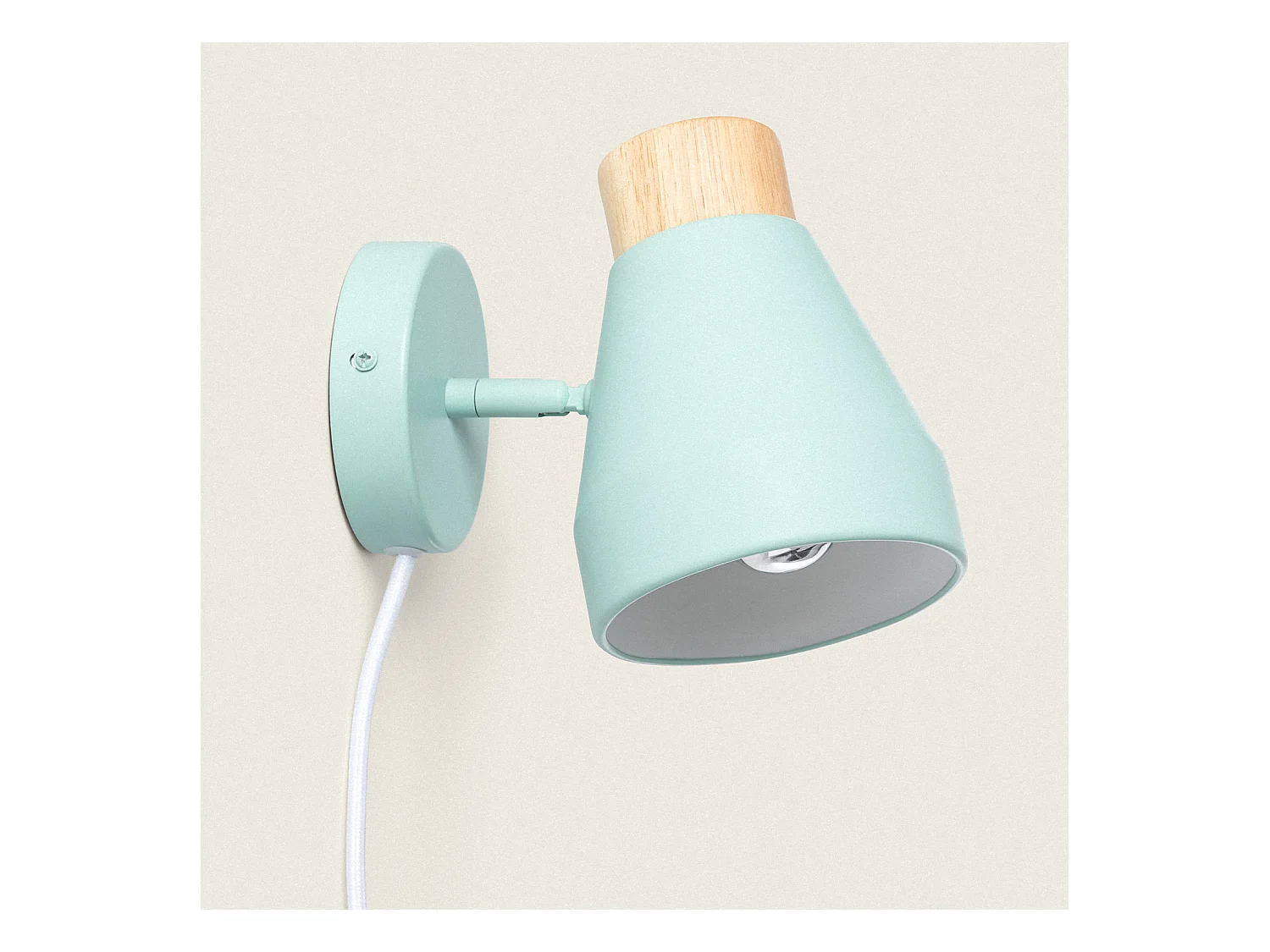 Lámpara de Pared Metal y Madera Lypo Verde Celadón