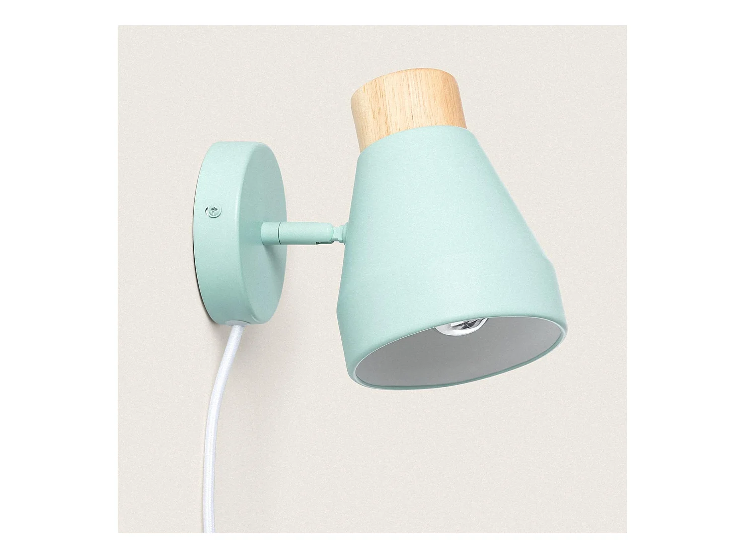 Lámpara de Pared Metal y Madera Lypo Verde Celadón