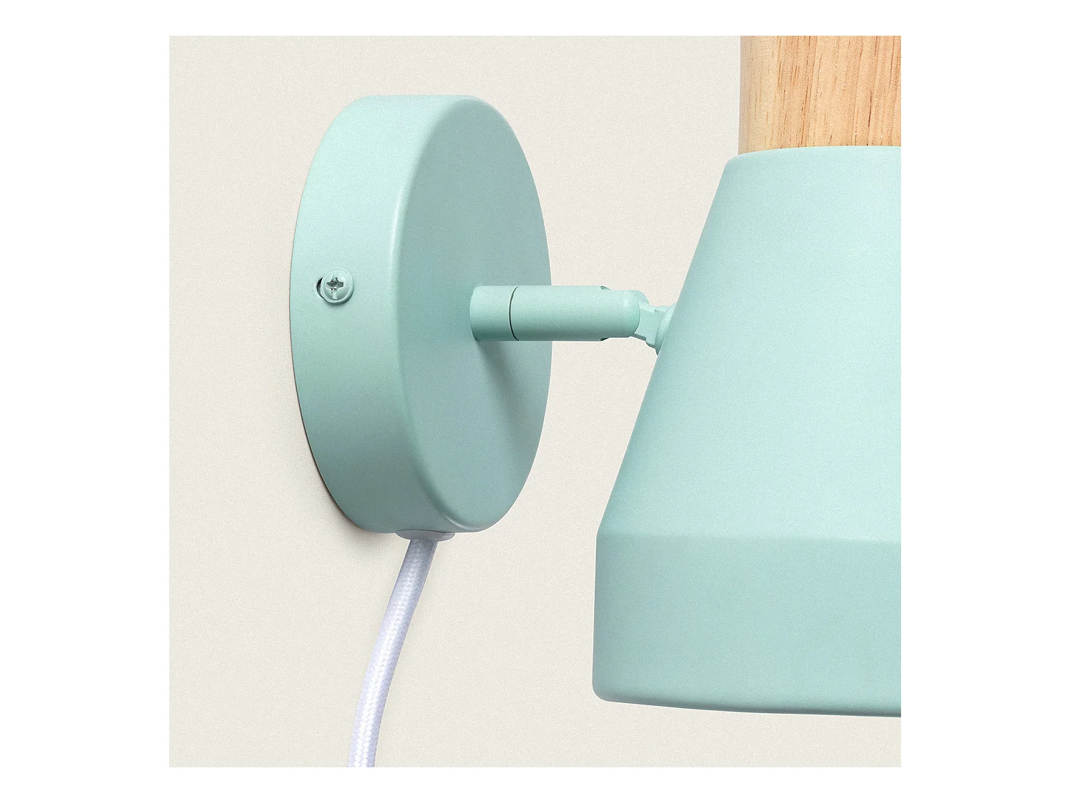 Lámpara de Pared Metal y Madera Lypo Verde Celadón