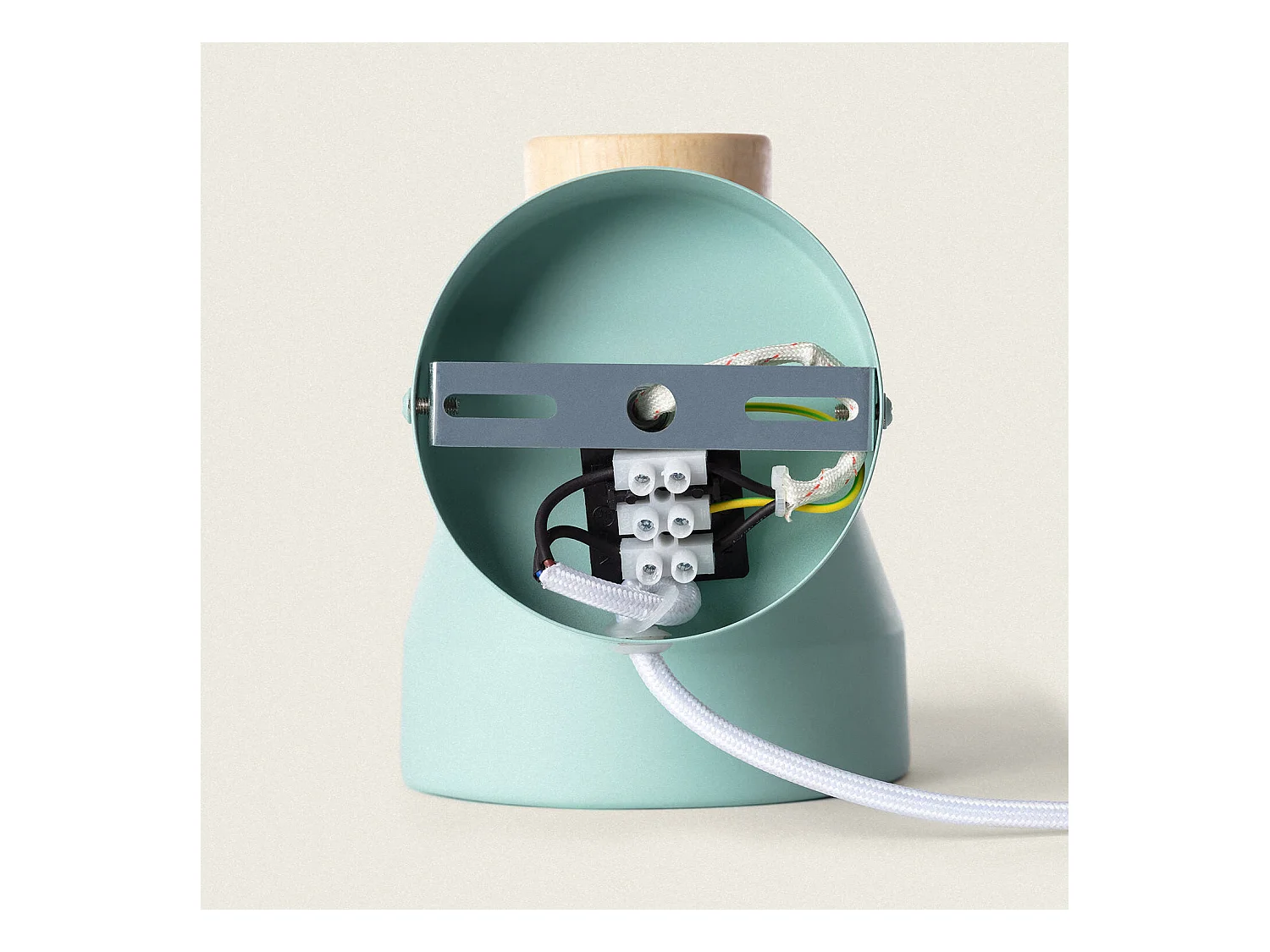 Lámpara de Pared Metal y Madera Lypo Verde Celadón