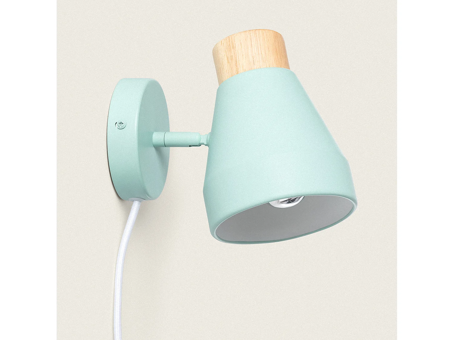 Lampada da Parete Metallo e Legno Lypo Verde Celadon