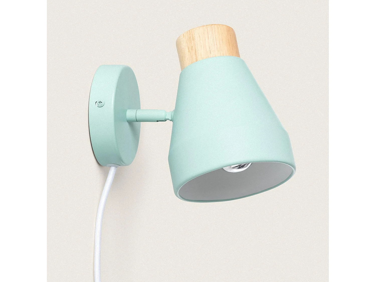 Lampada da Parete Metallo e Legno Lypo Verde Celadon