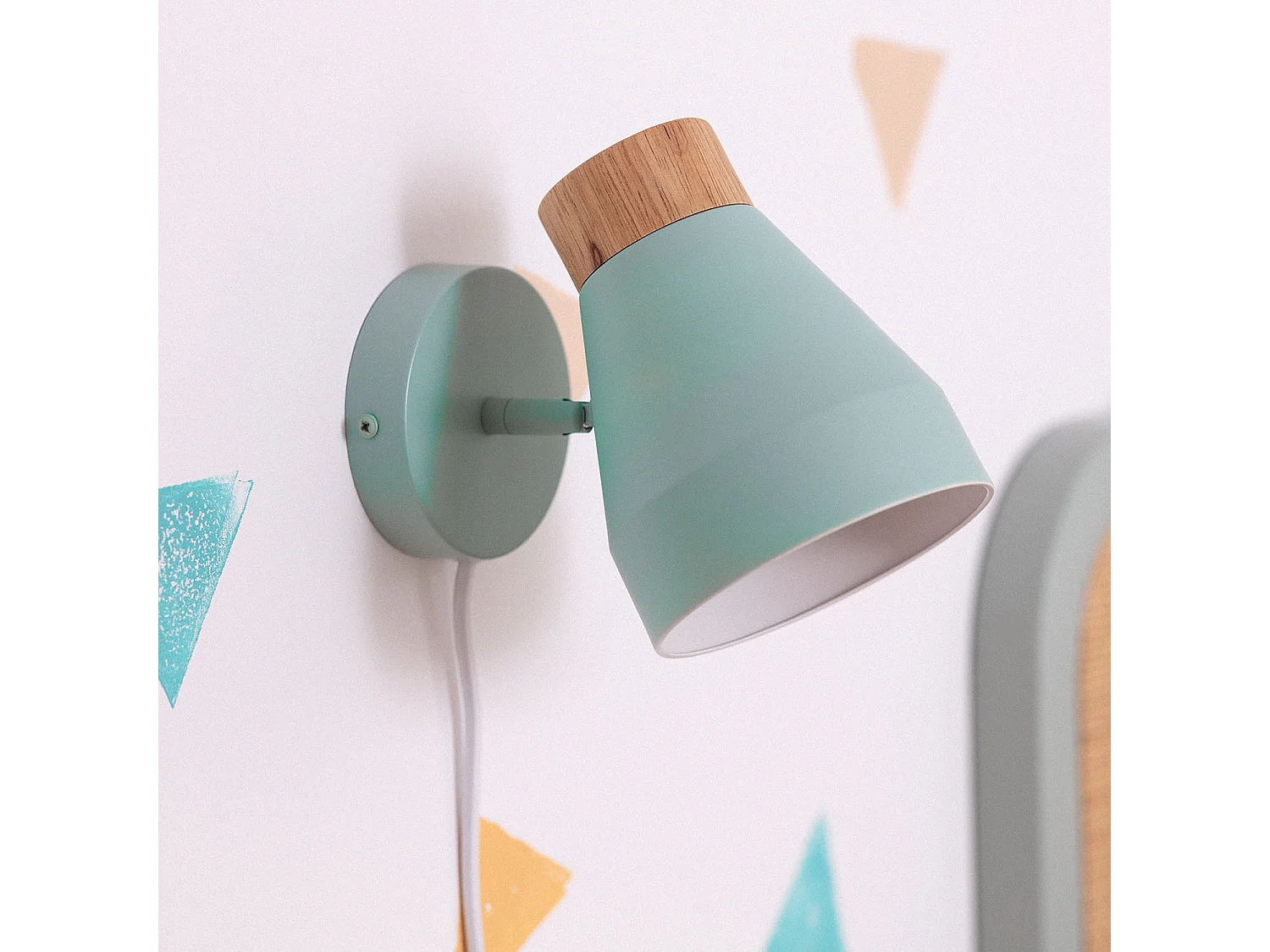 Lampada da Parete Metallo e Legno Lypo Verde Celadon