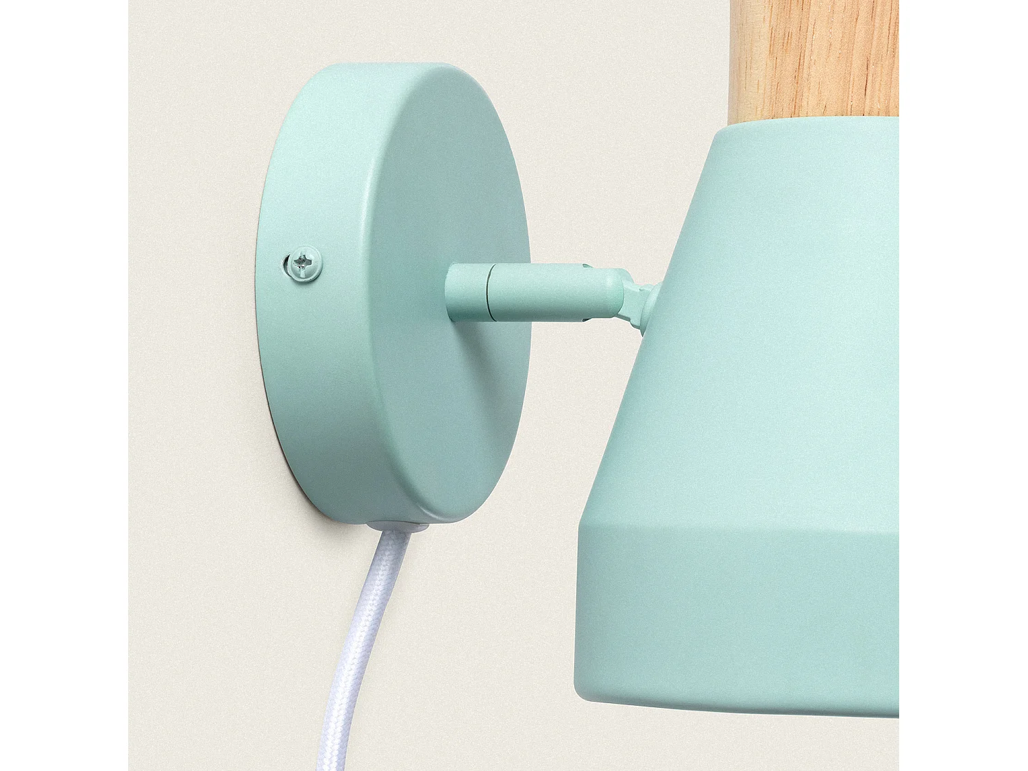 Lampada da Parete Metallo e Legno Lypo Verde Celadon