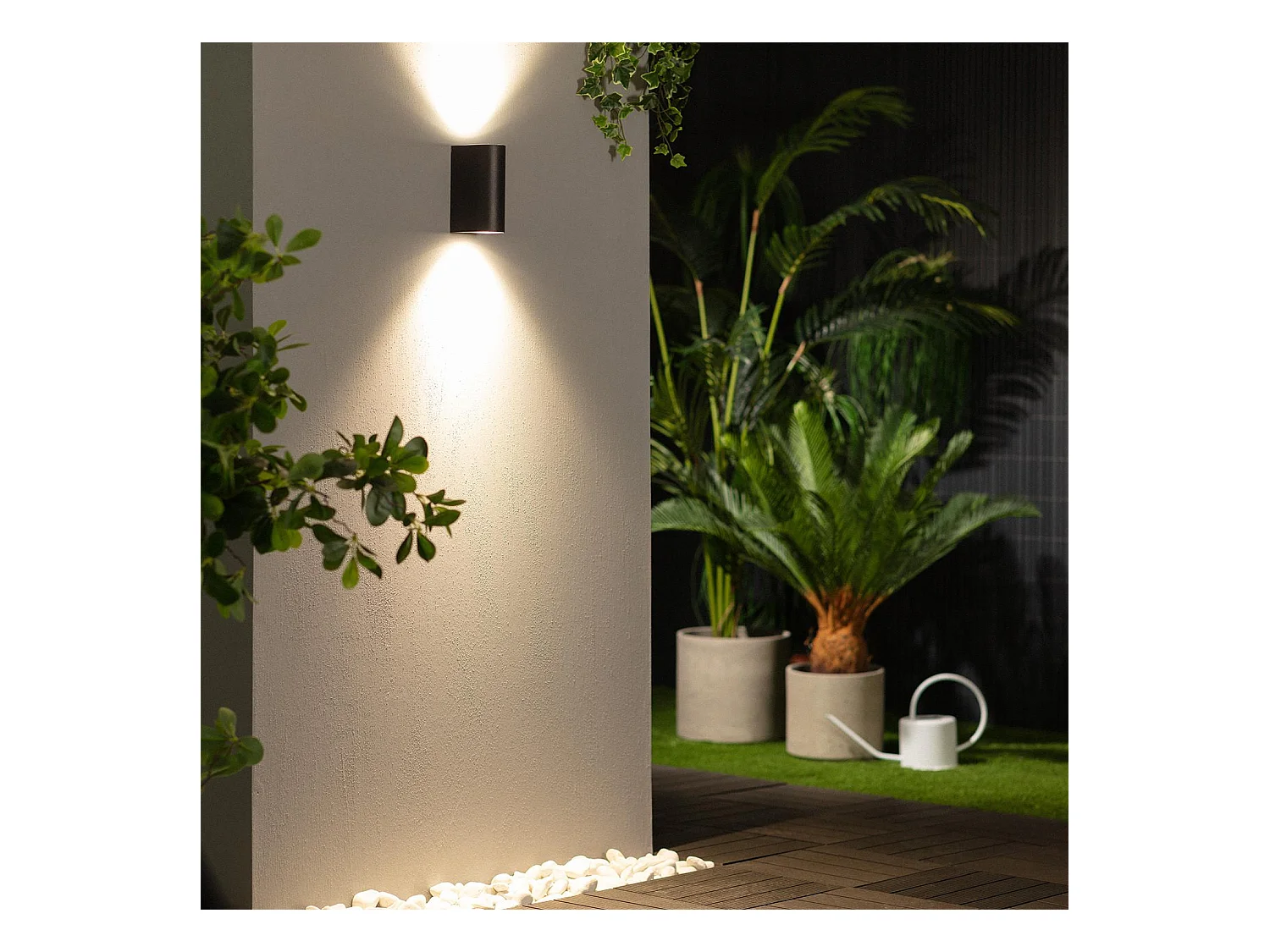 Aplique de Pared Exterior Iluminación Doble Cara Gala Negro Negro