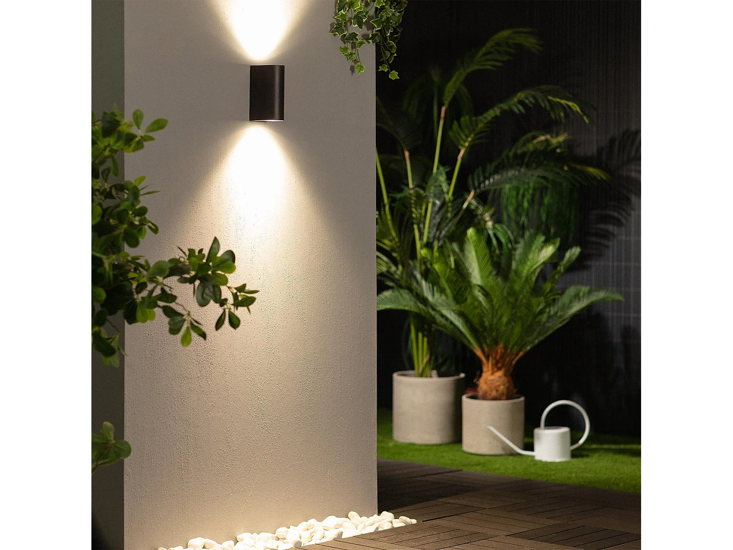 Applique Murale Extérieure Gala Éclairage Double Face Noire  Noir