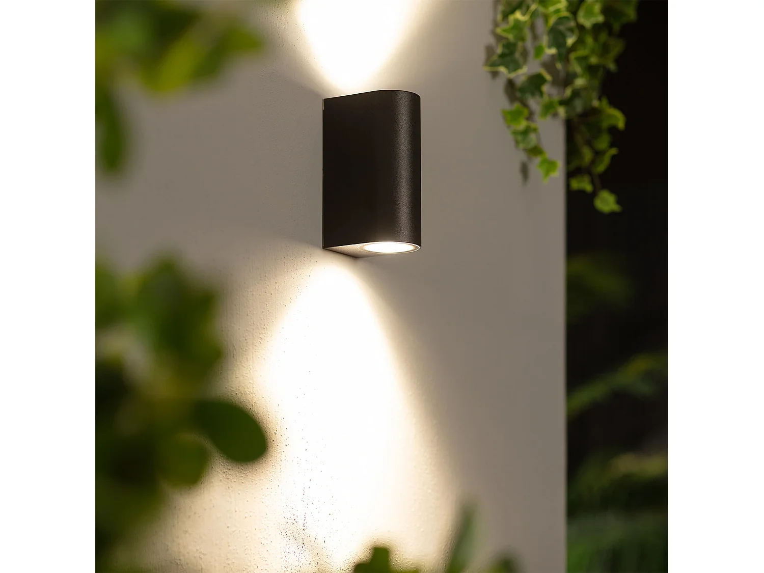 Applique Murale Extérieure Gala Éclairage Double Face Noire  Noir