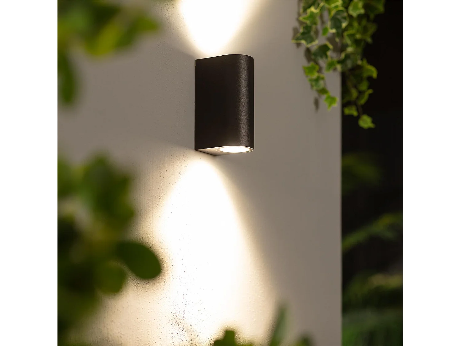 Applique Murale Extérieure Gala Éclairage Double Face Noire  Noir