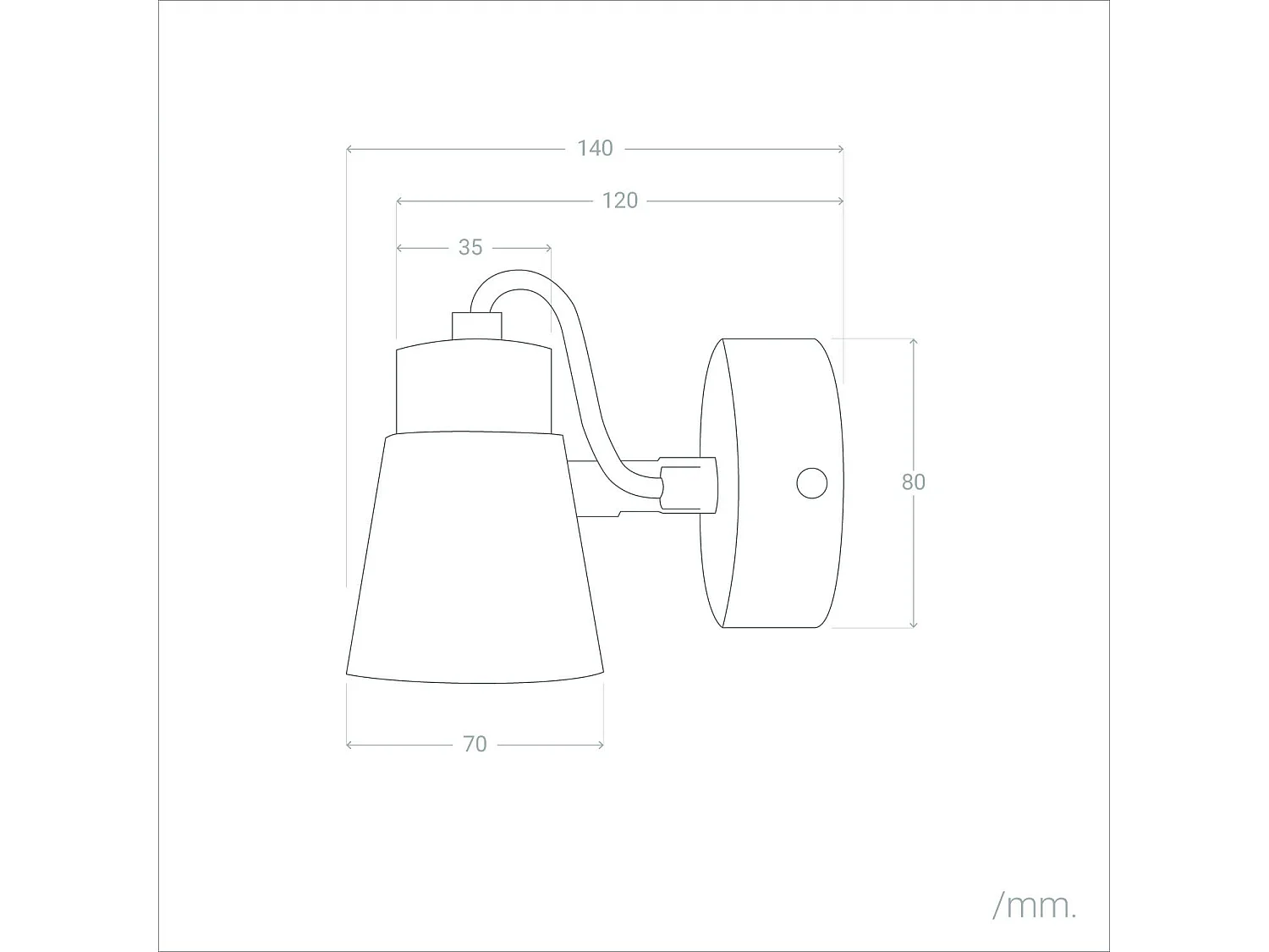 Lampe Murale Orientable Métal et Bois Mara 1 Spot  Blanc