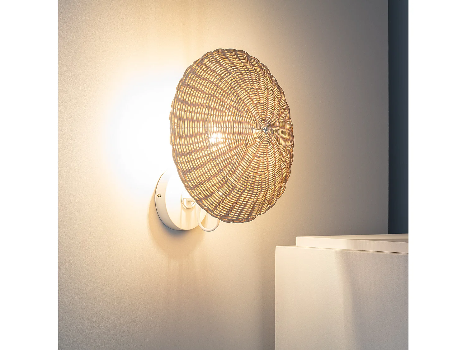 Applique Murale Rotin Salmor Blanc