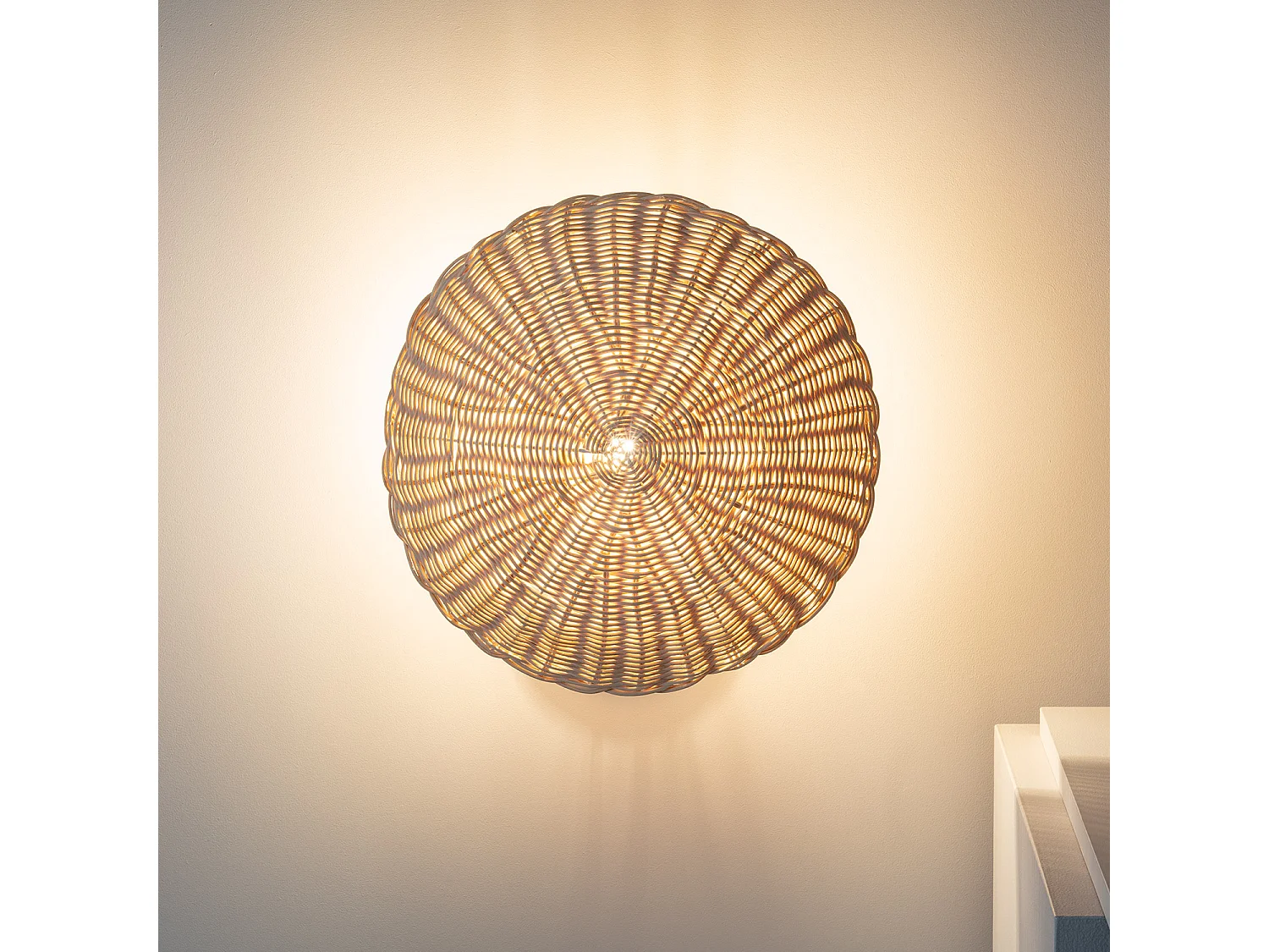 Applique Murale Rotin Salmor Blanc