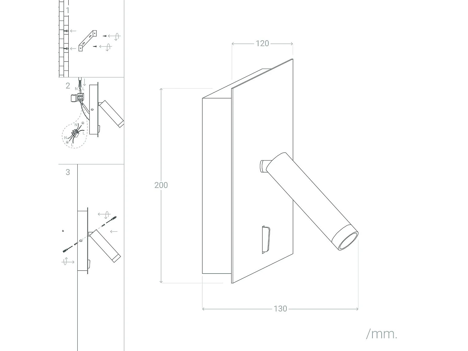 Applique Murale LED Aluminium Kaskazini 6W Noir