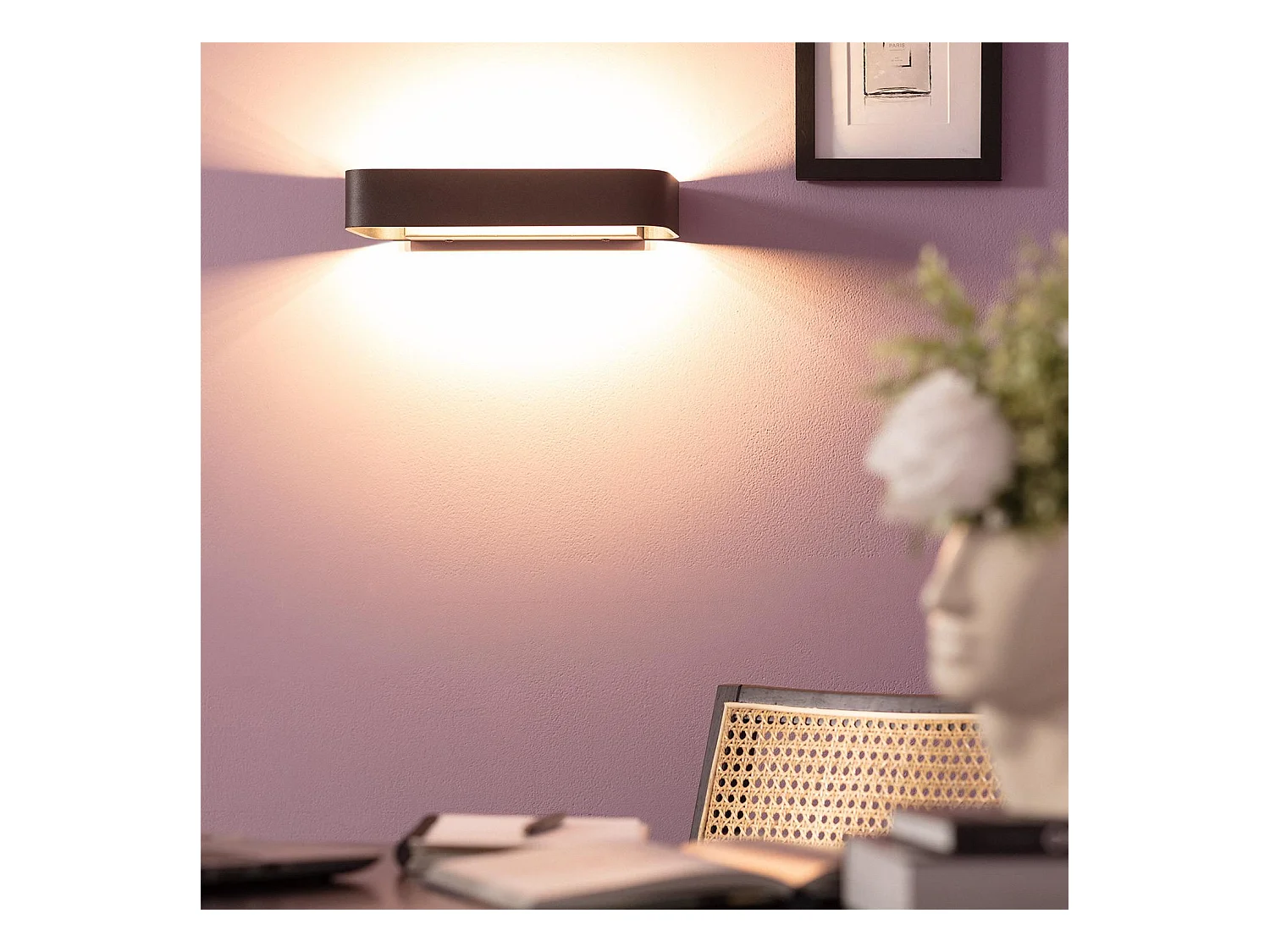 Applique LED Deves 9W Nero 2700K Bianco Caldo