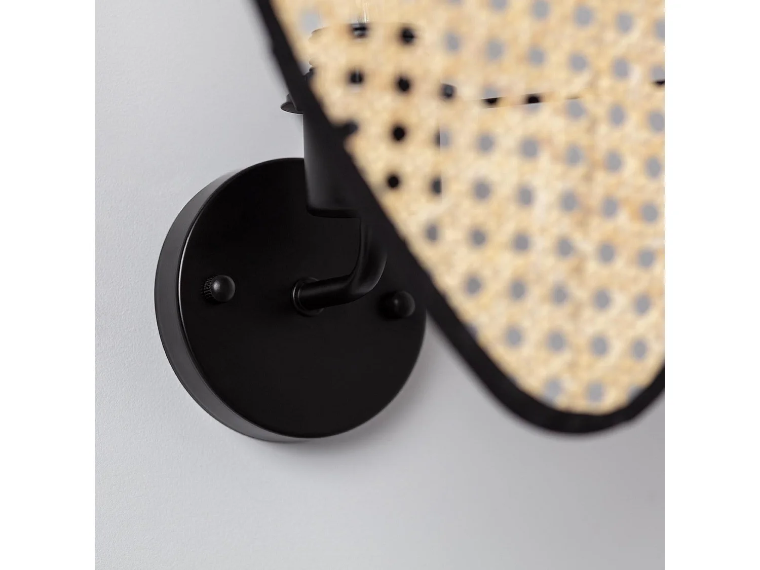 Applique da Parete in Rattan Palma Nero
