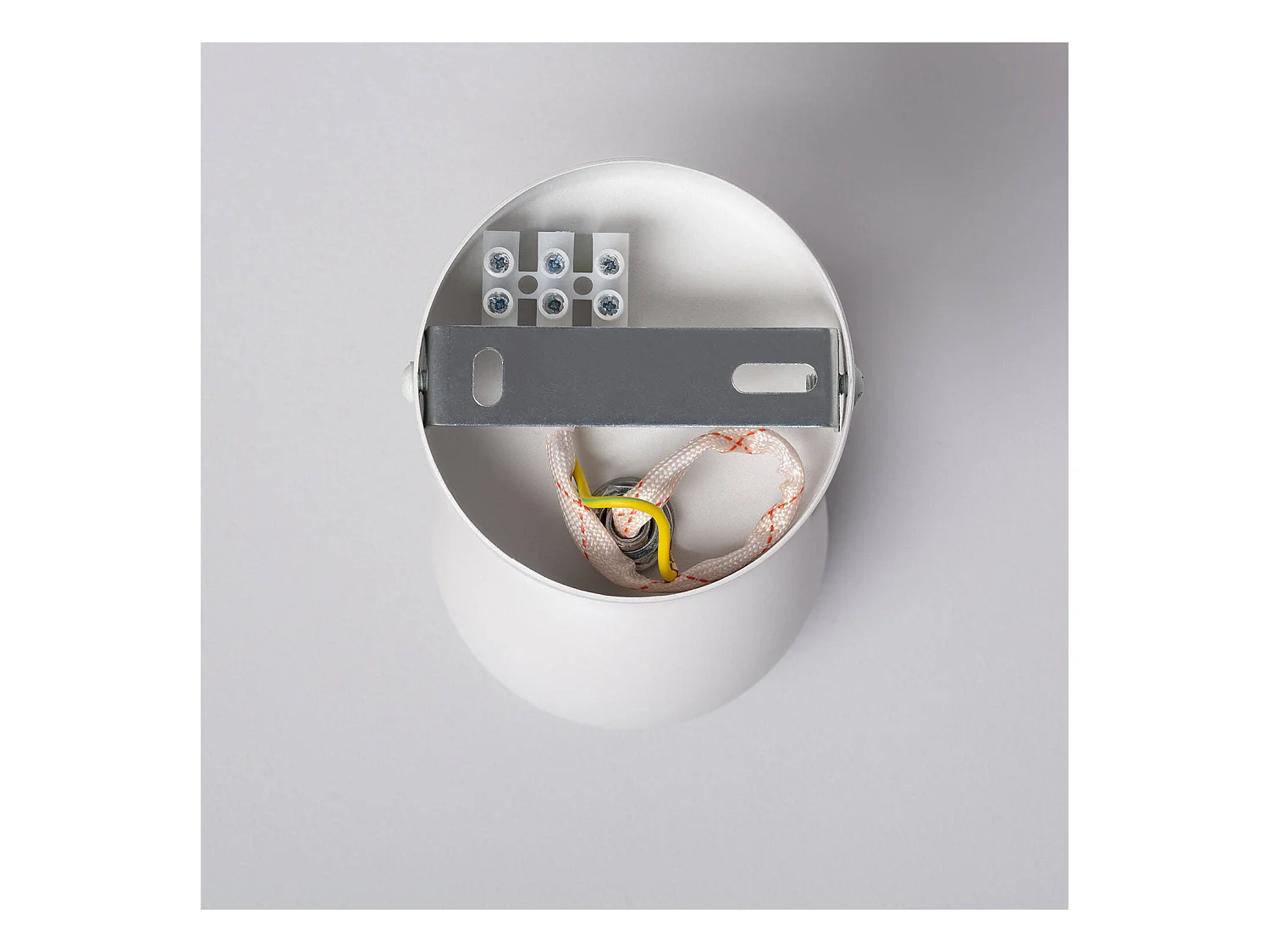 Lampada da Parete in Alluminio Orientabile 1 Faretto Ates Bianco Bianco