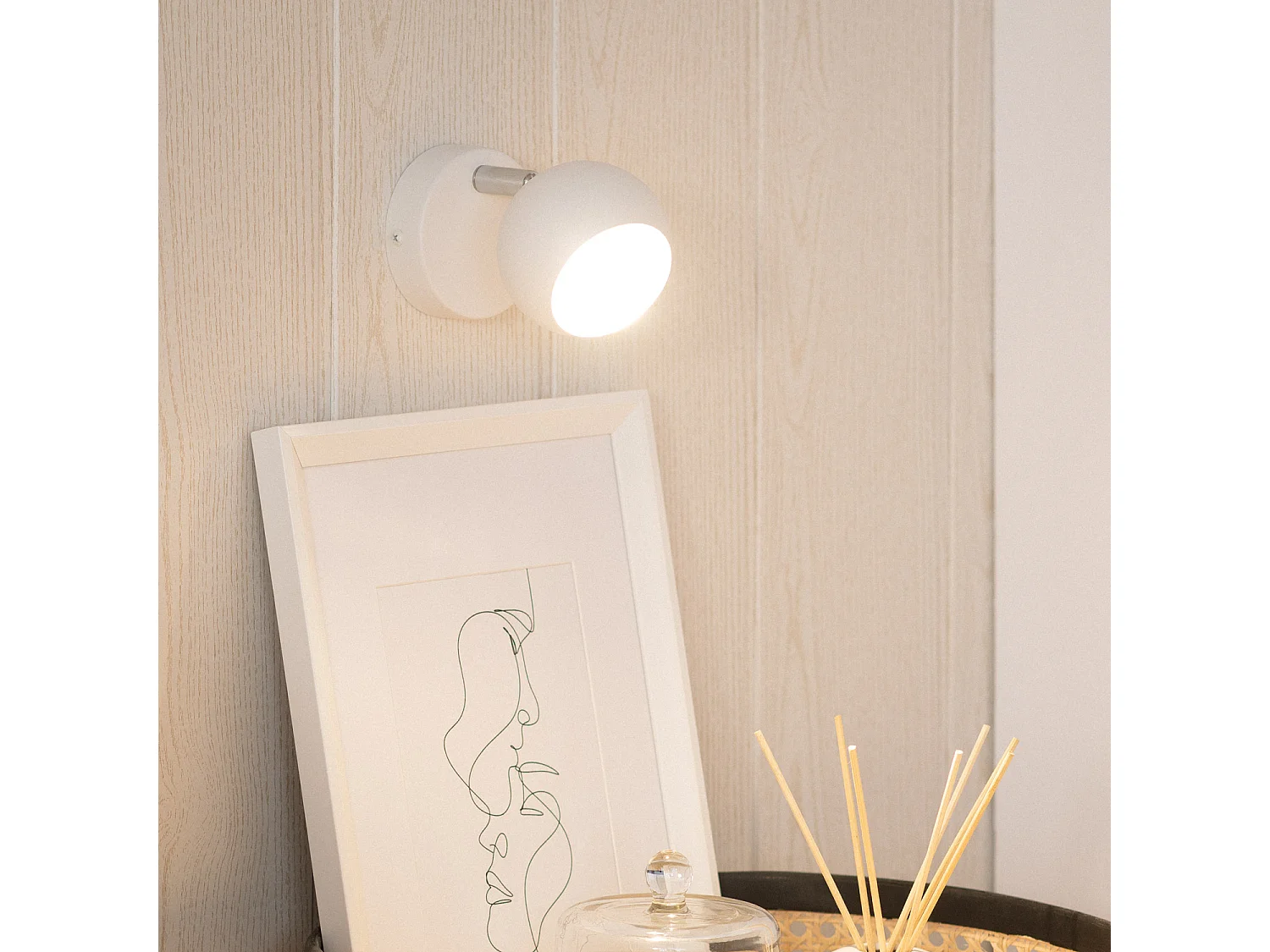 Lámpara de Pared Aluminio Orientable 1 Foco Blanco Ates Blanco