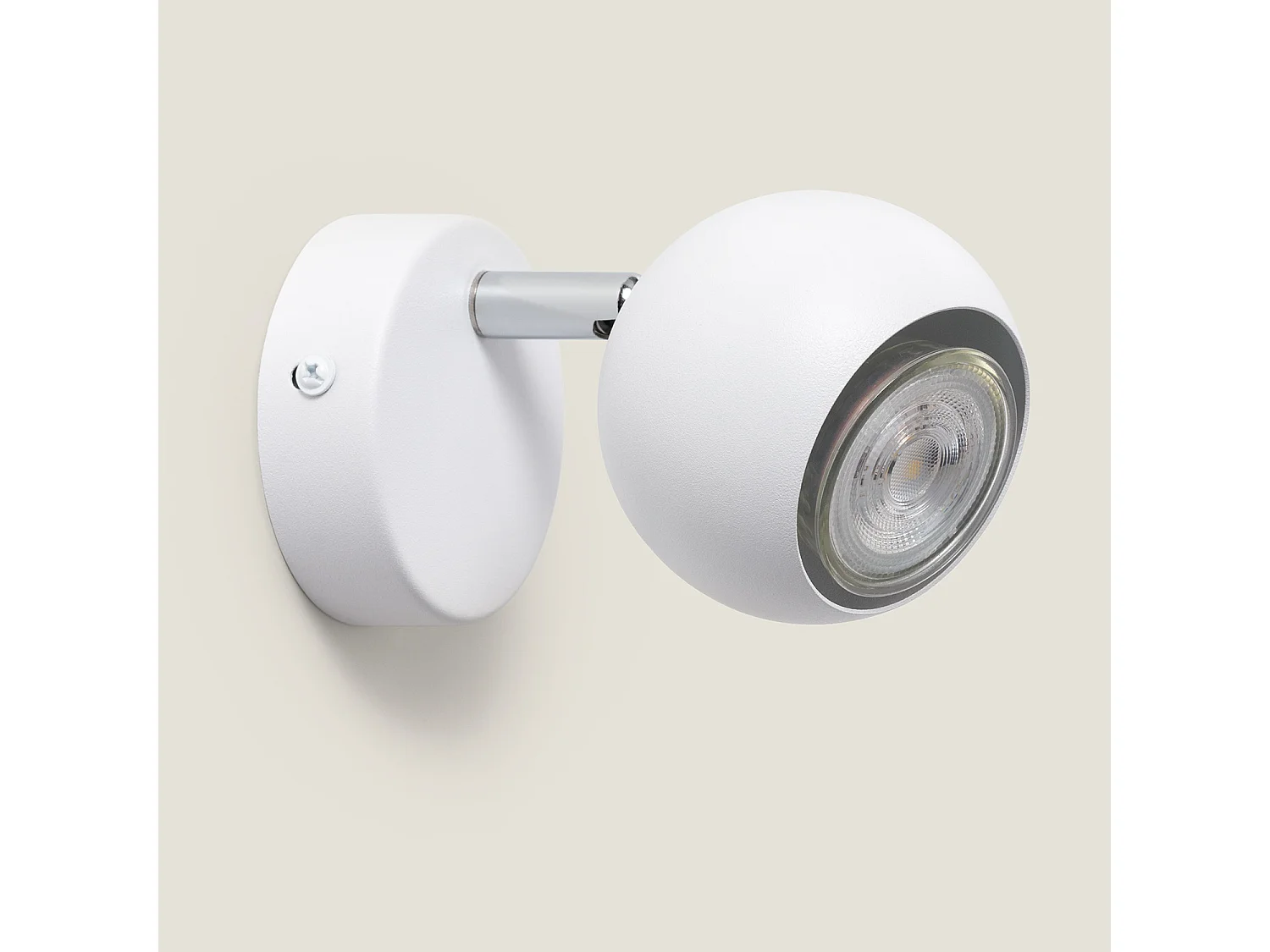 Lámpara de Pared Aluminio Orientable 1 Foco Blanco Ates Blanco