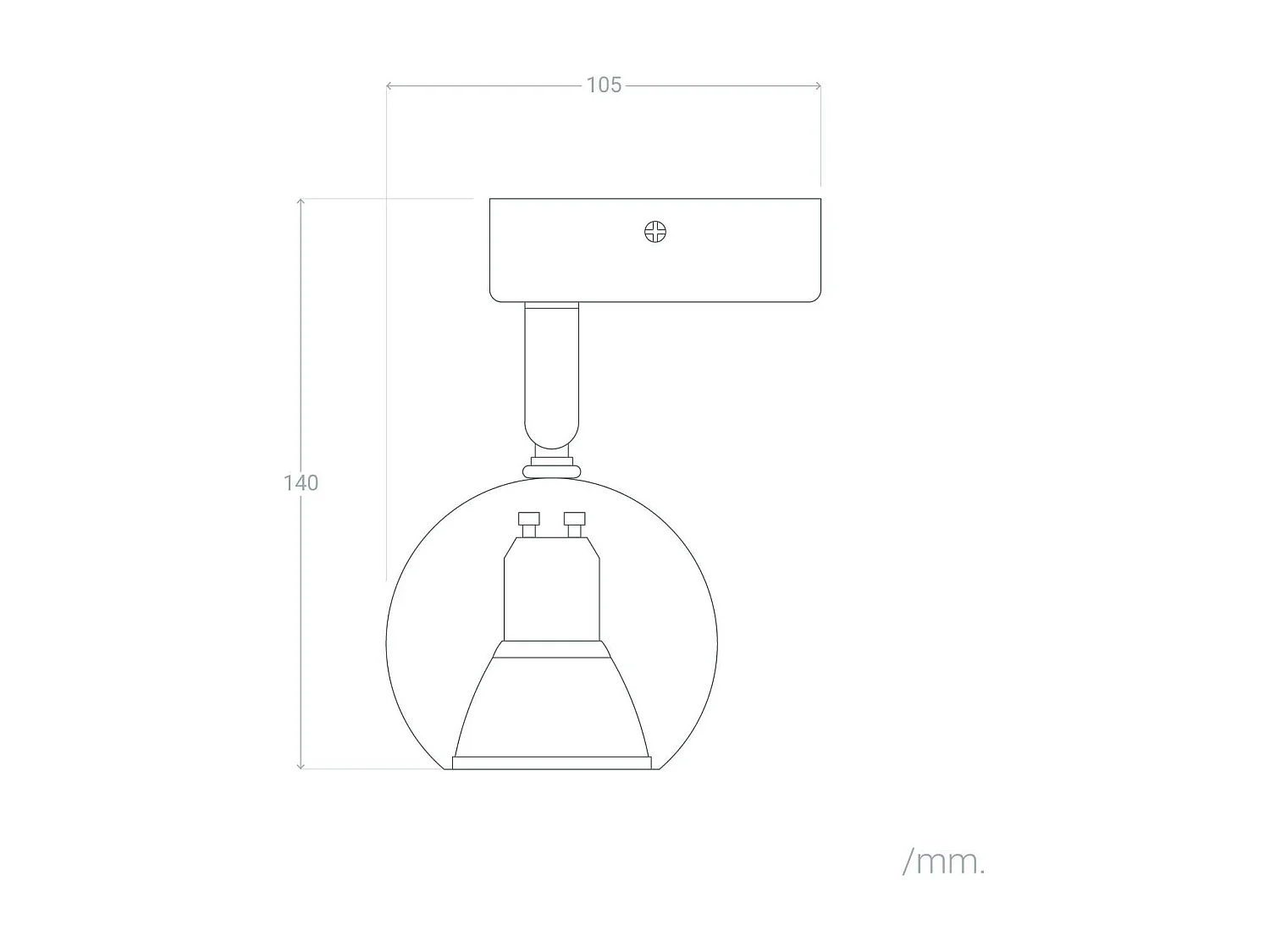 Lámpara de Pared Aluminio Orientable 1 Foco Blanco Ates Blanco