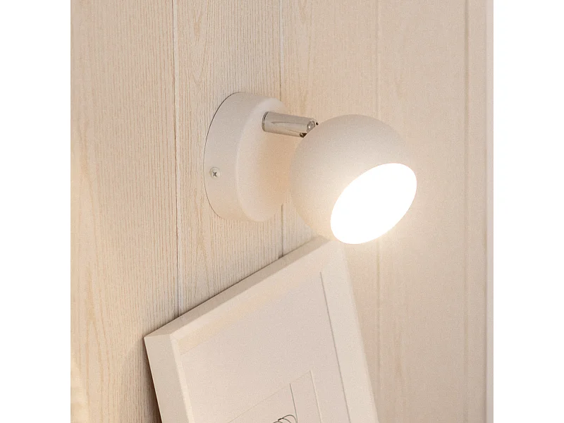 Applique Murale Orientable Aluminium Ates 1 Spot Blanc Blanc