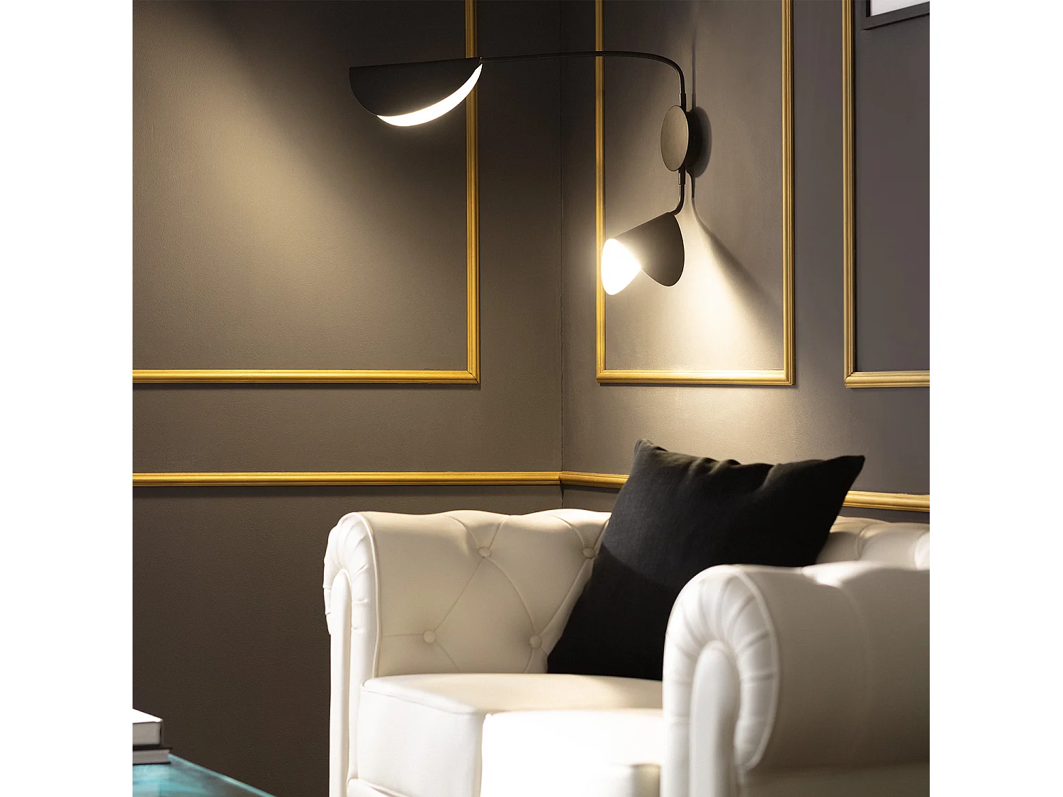 Lámpara de Pared Orientable Metal Sendai Negro