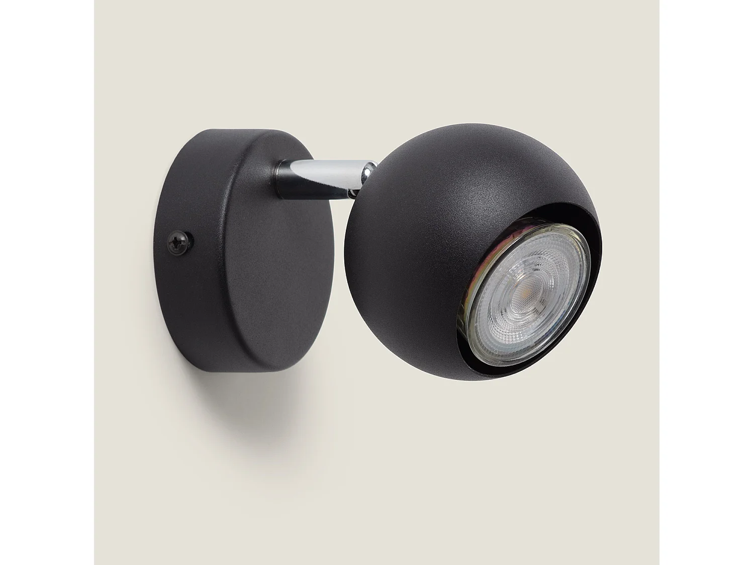 Applique Murale Orientable Aluminium Ates 1 Spot Noir Noir