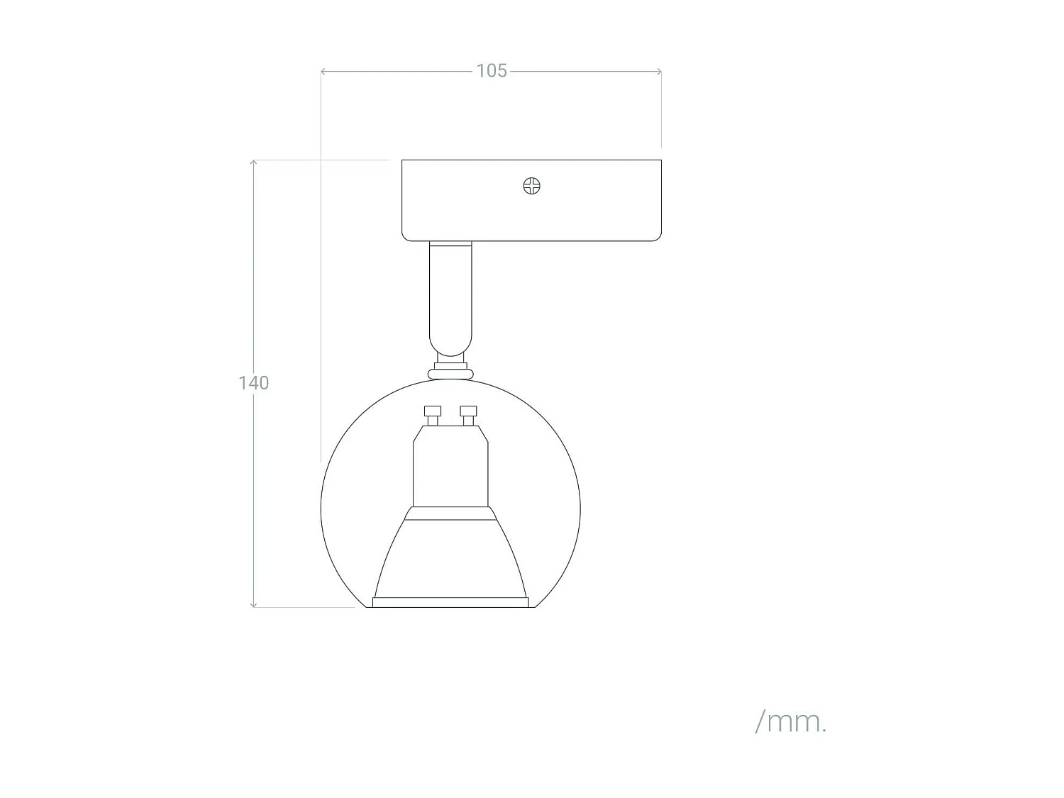 Applique Murale Orientable Aluminium Ates 1 Spot Noir Noir