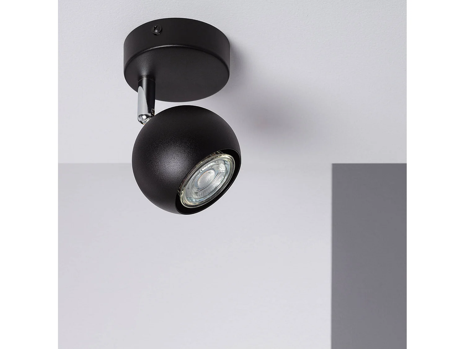 Applique Murale Orientable Aluminium Ates 1 Spot Noir Noir