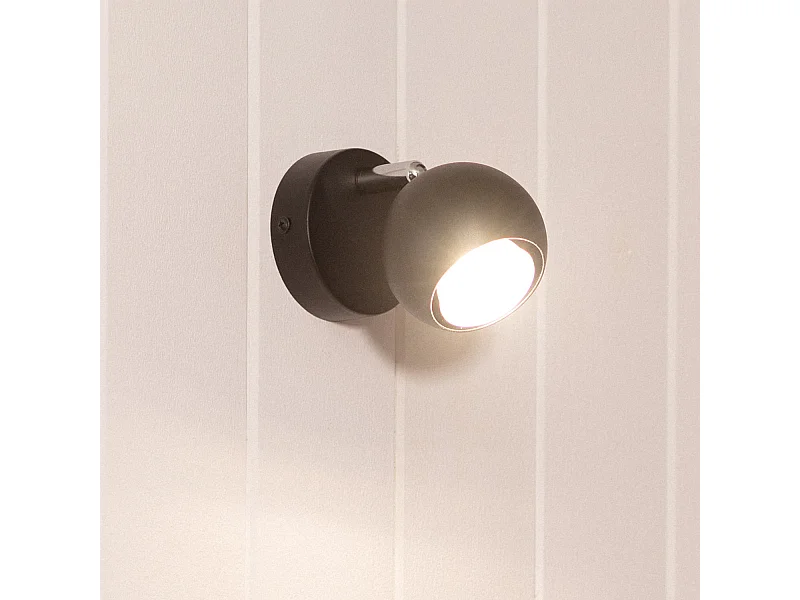 Applique Murale Orientable Aluminium Ates 1 Spot Noir Noir