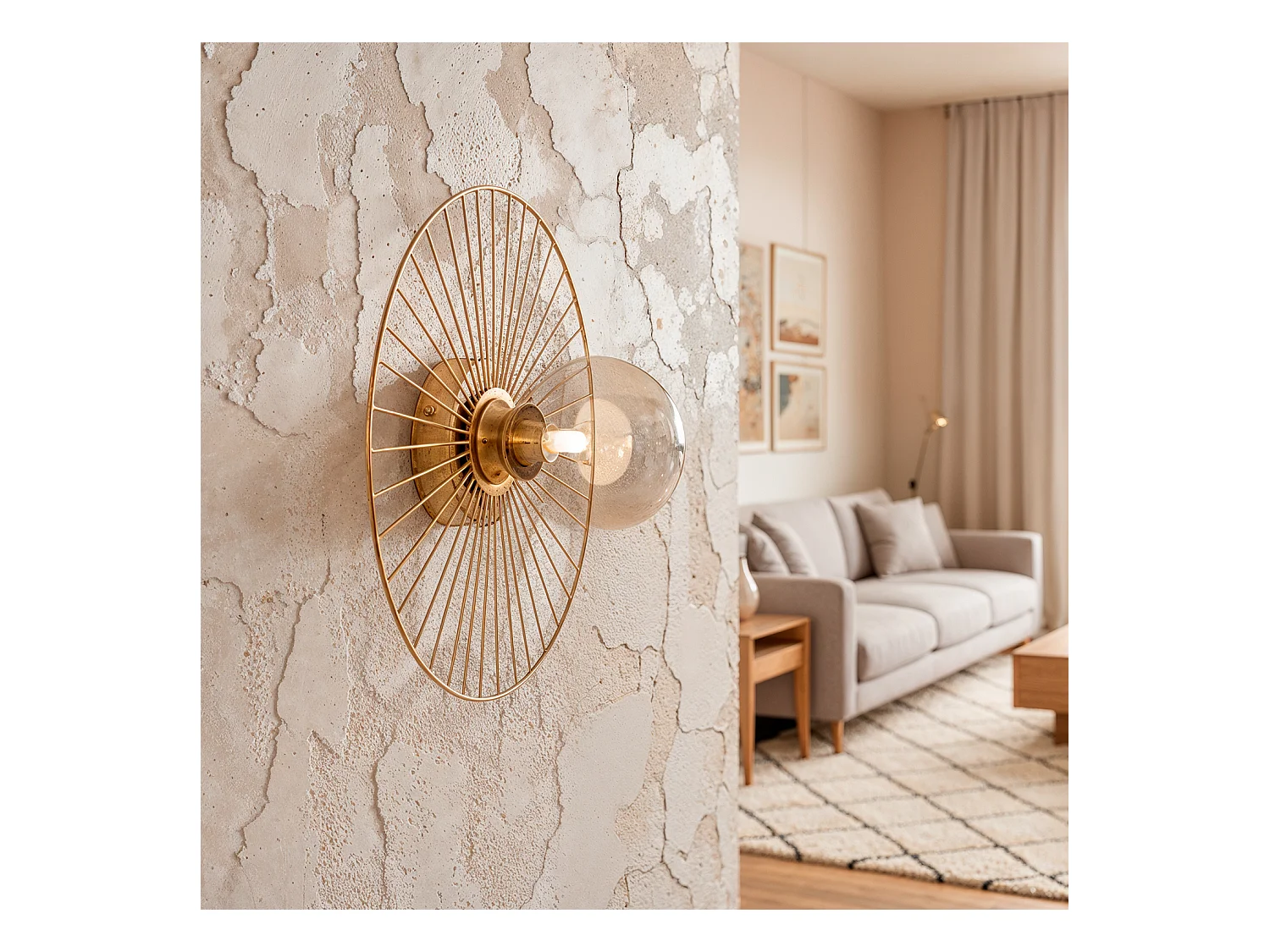 Applique murale en Métal Dharma Doré