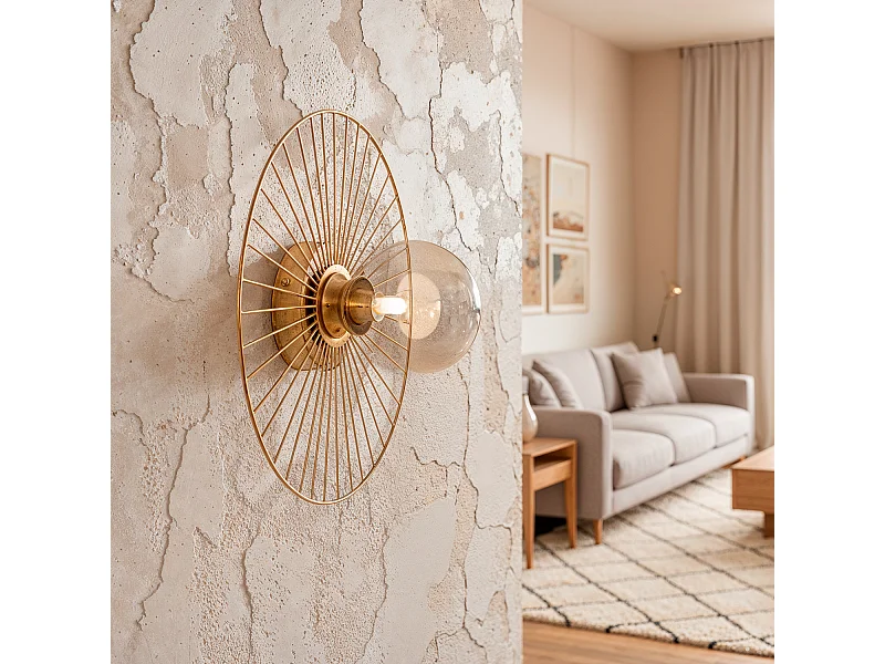 Applique murale en Métal Dharma Doré