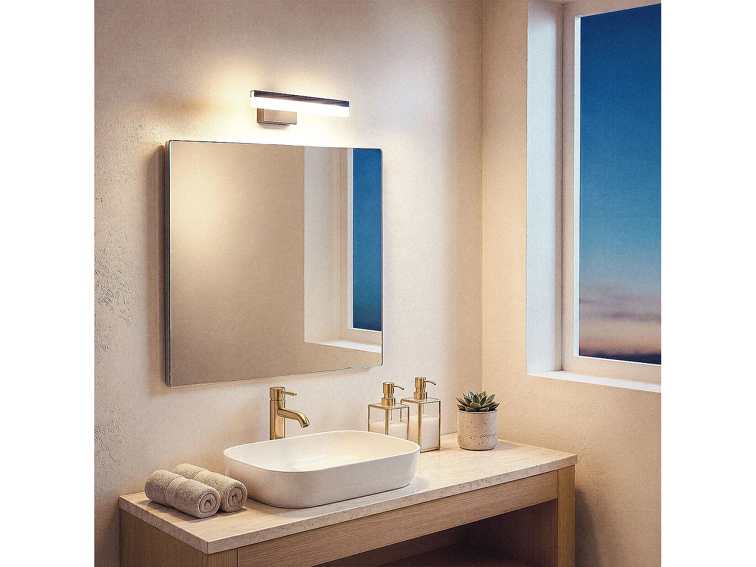 Applique Miroir Salle de Bain Alluminium Lenny 7W Noir