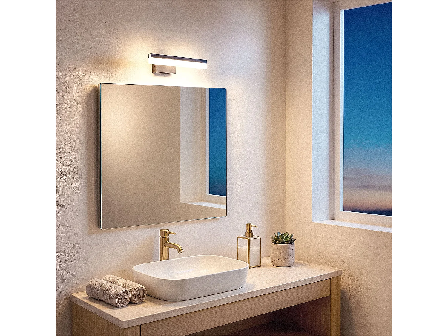 Applique Miroir Salle de Bain Alluminium Lenny 7W Noir