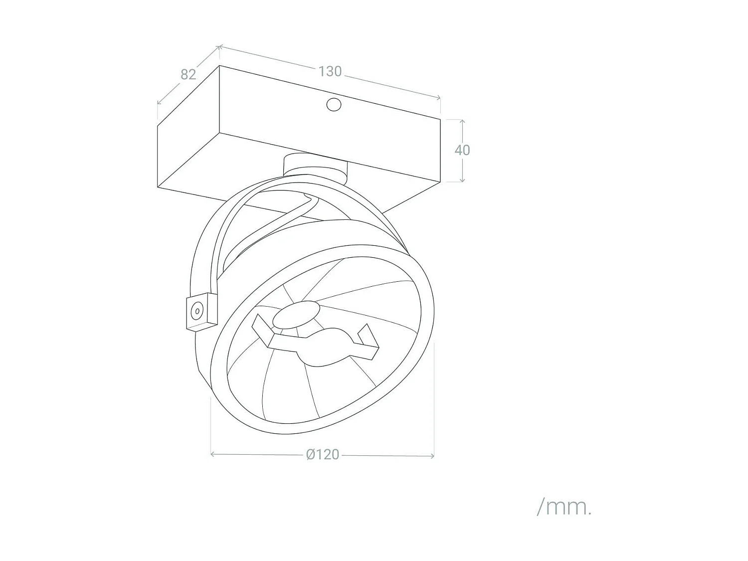 Spot LED 15W CREE en Saillie Orientable AR111 Dimmable Blanc  2700K Blanc chaud