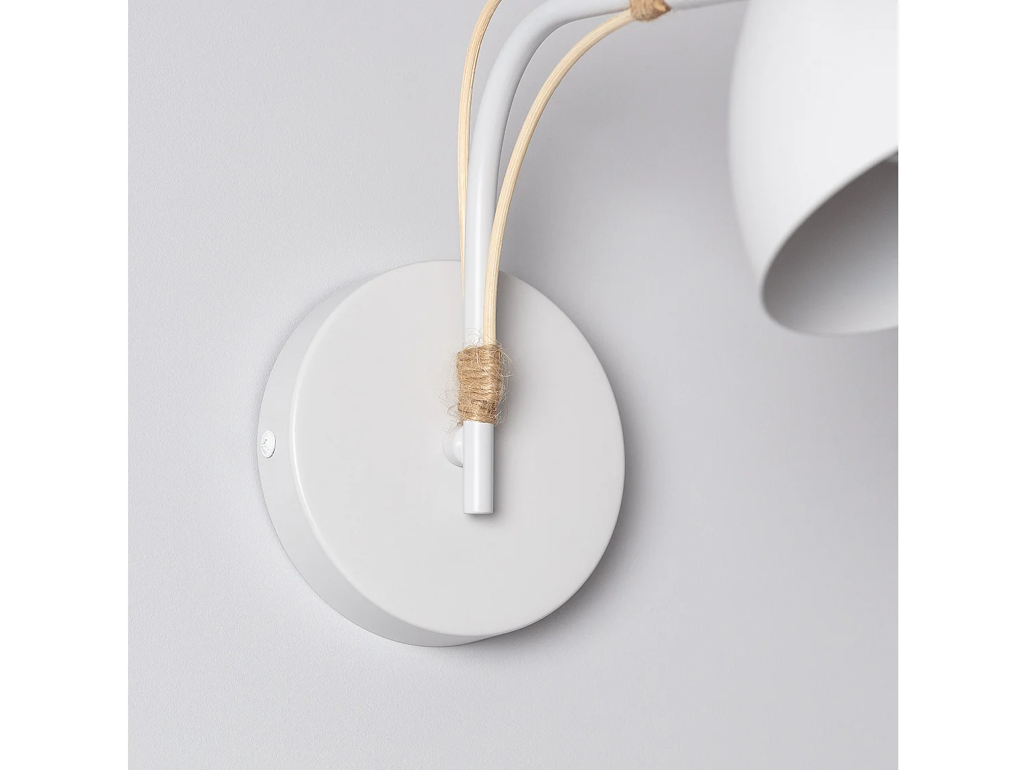 Lampe Murale Orientable Bois et Métal Cubal  Blanc