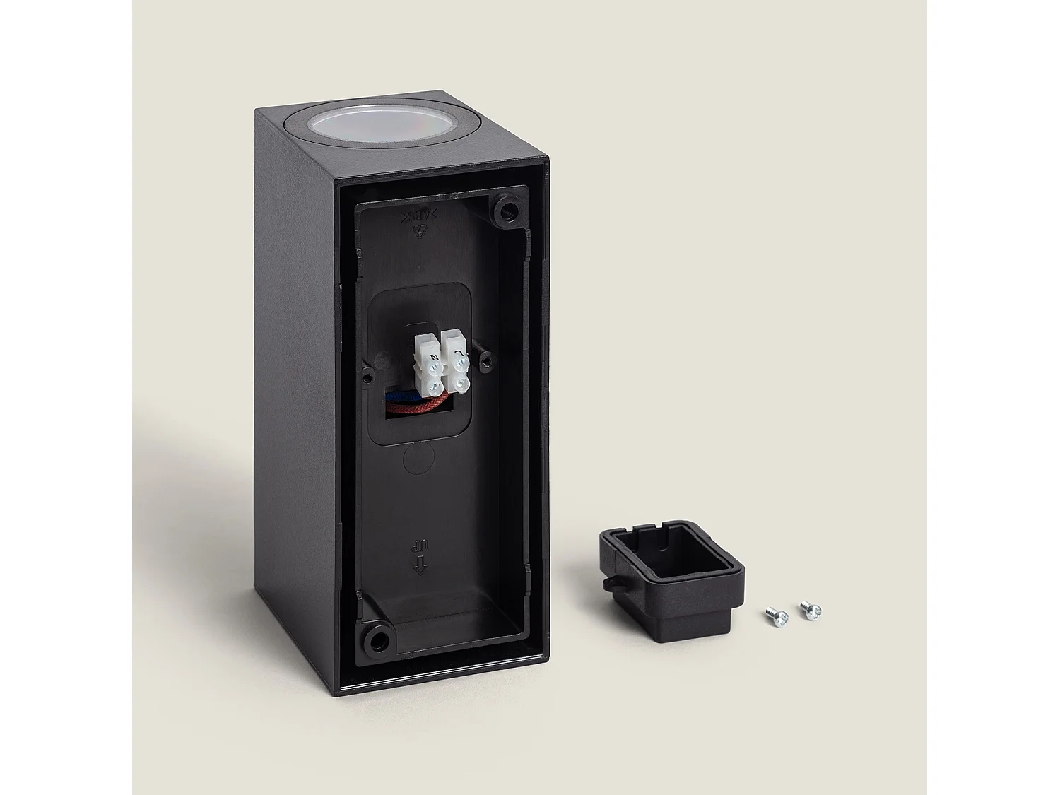 Aplique de Pared Exterior Iluminación Doble Cara Miseno Negro Negro