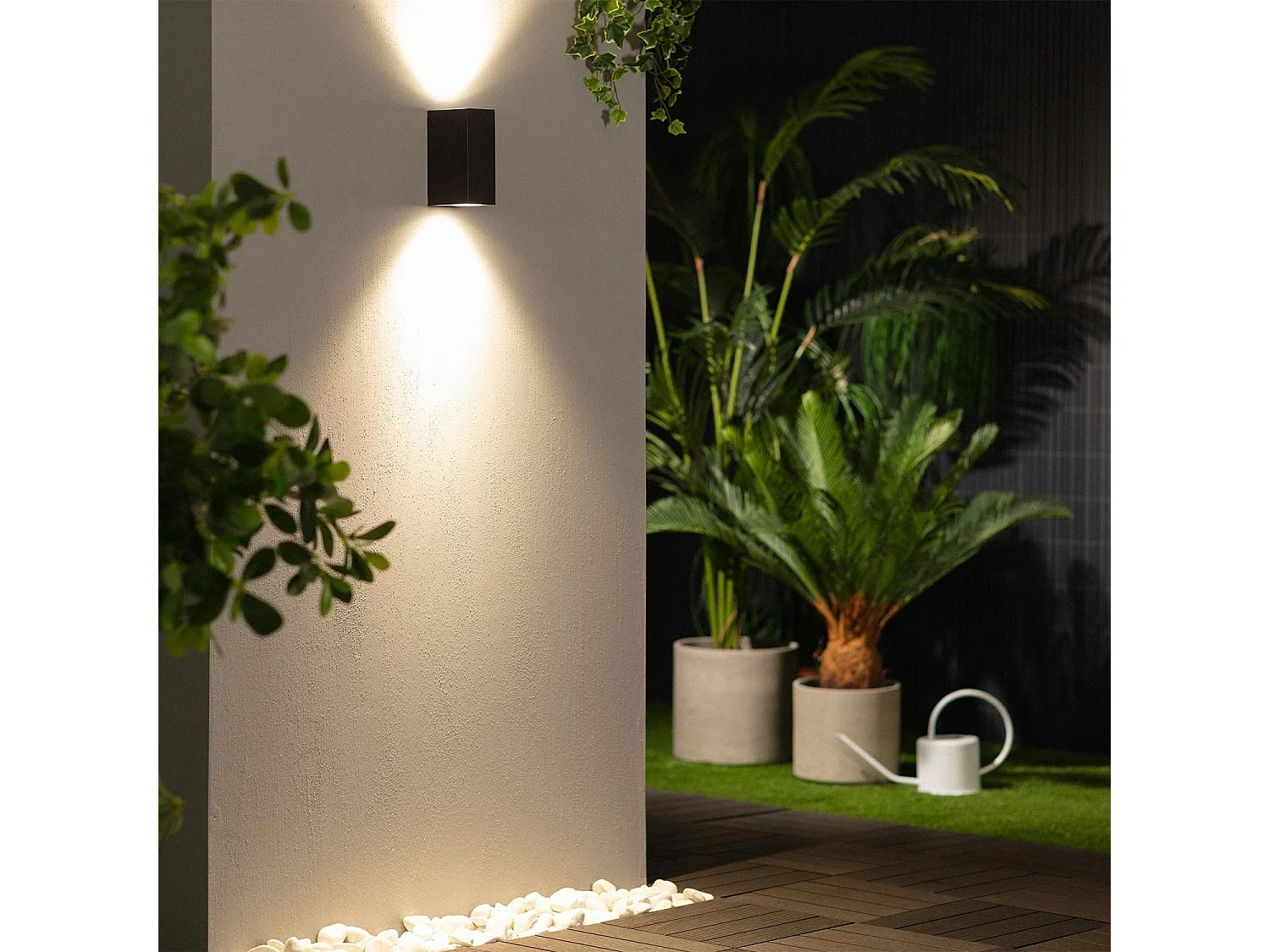 Applique Murale Extérieure Miseno Éclairage Double Face Noire  Noir