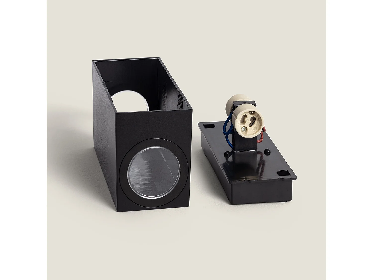 Applique Murale Extérieure Miseno Éclairage Double Face Noire  Noir