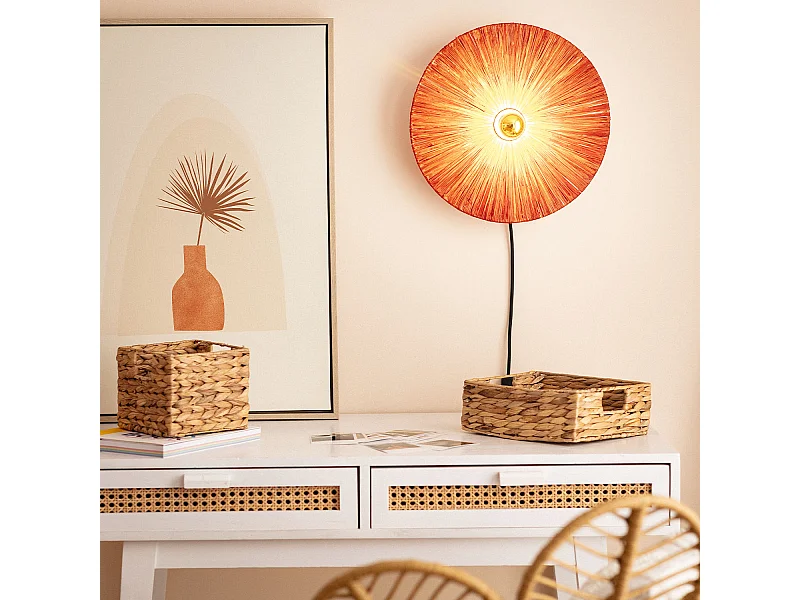 Aplique de Pared Rafia Kanga Terracota